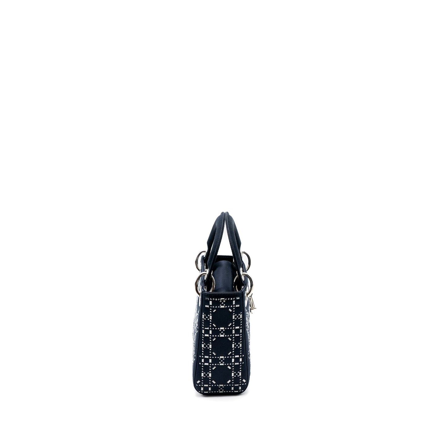 Luxury Dior Mini Lady Luxury Dior Satin Crystal Dark Blue SHW