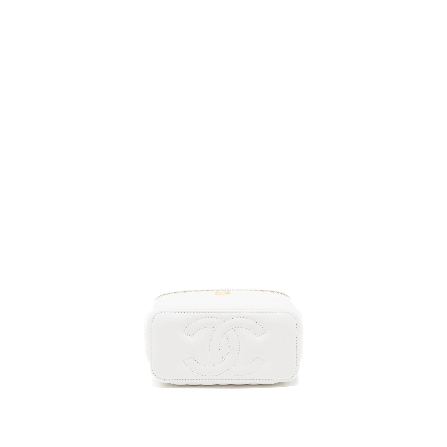 Chanel Pearl Crush Long Vanity with Chain Lambskin White Brushed GHW (Microchip)