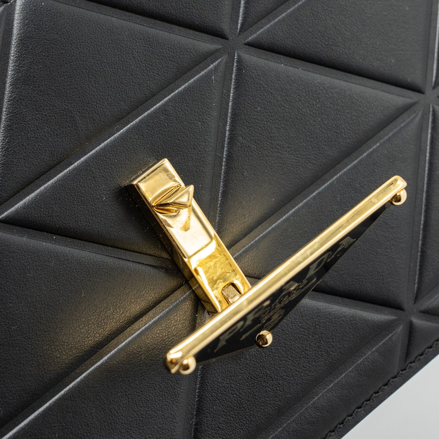Prada Pattina in Pelle Calfskin Black GHW