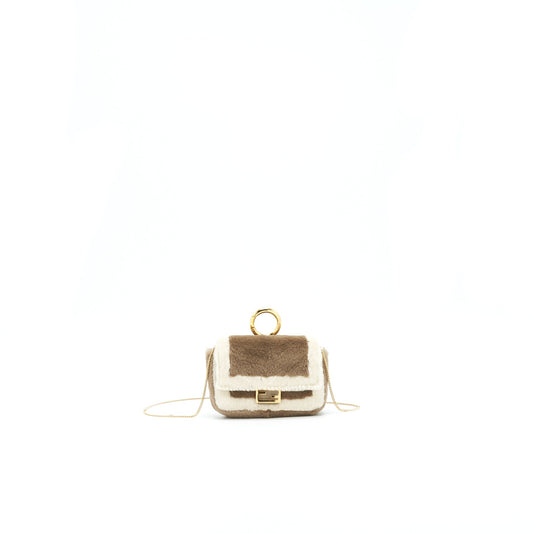 FENDI Nano Baguette Brown Mink Charm