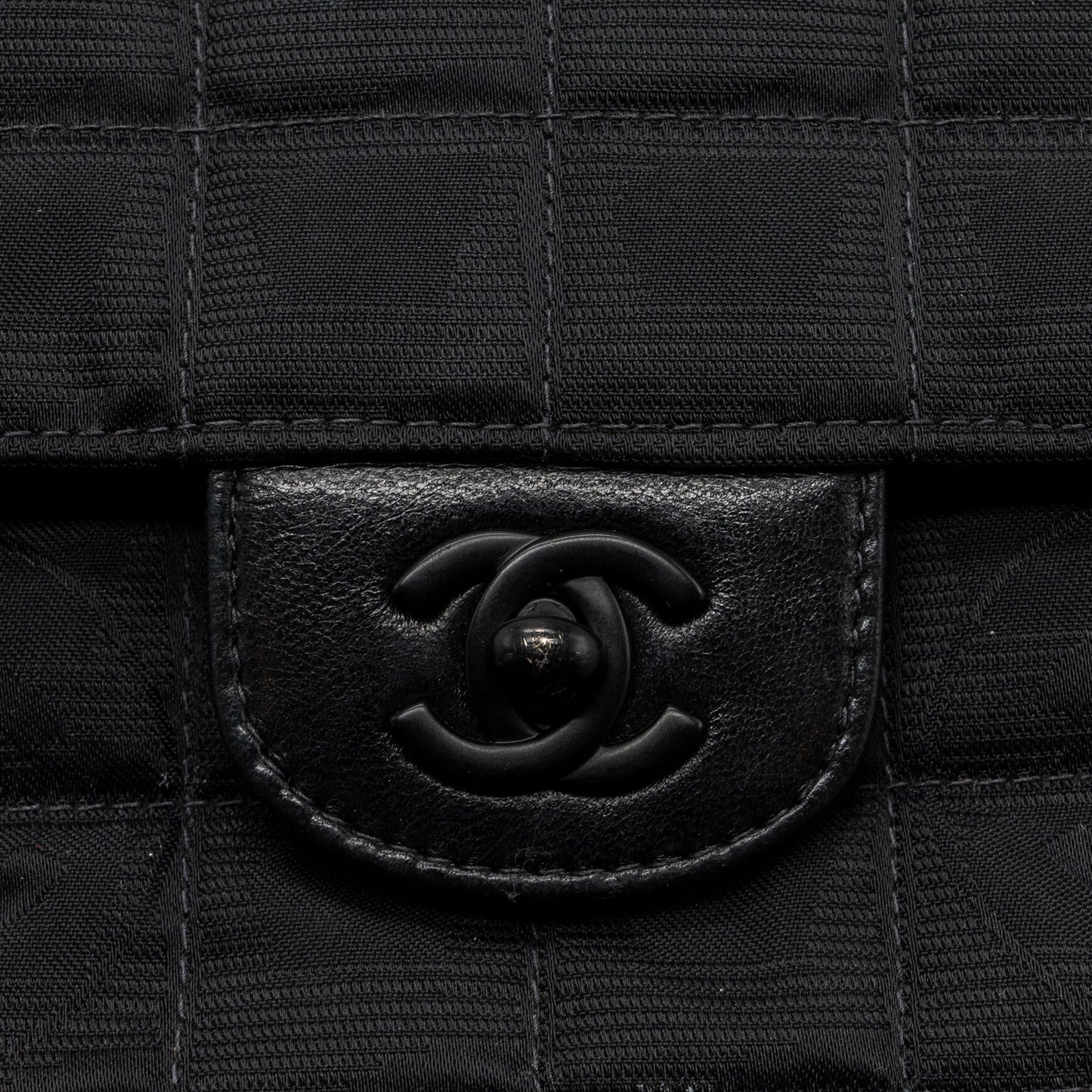 Chanel Vintage Flap Bag Fabric Black With Black Hardware
