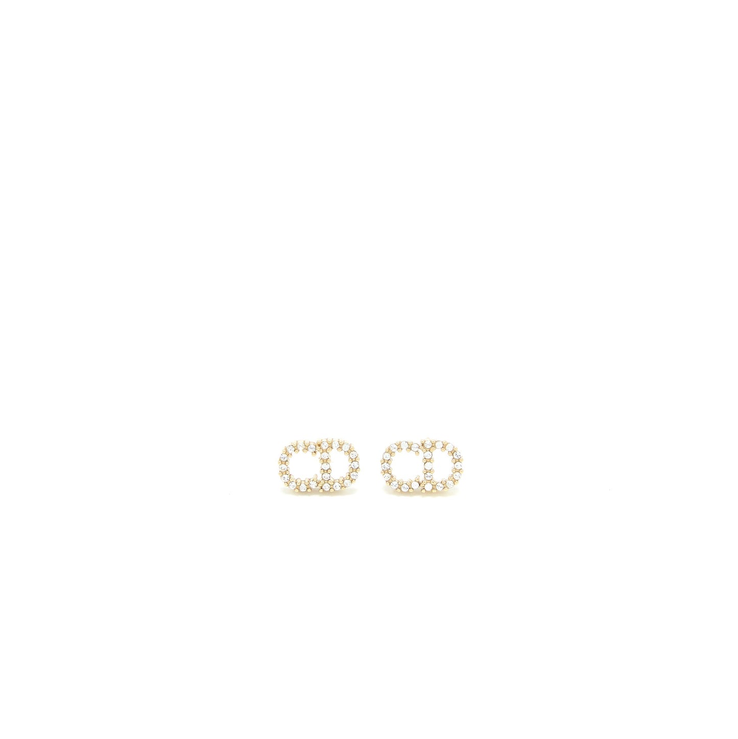 Luxury Dior Clair D Lune Earrings Crystal Gold Tone