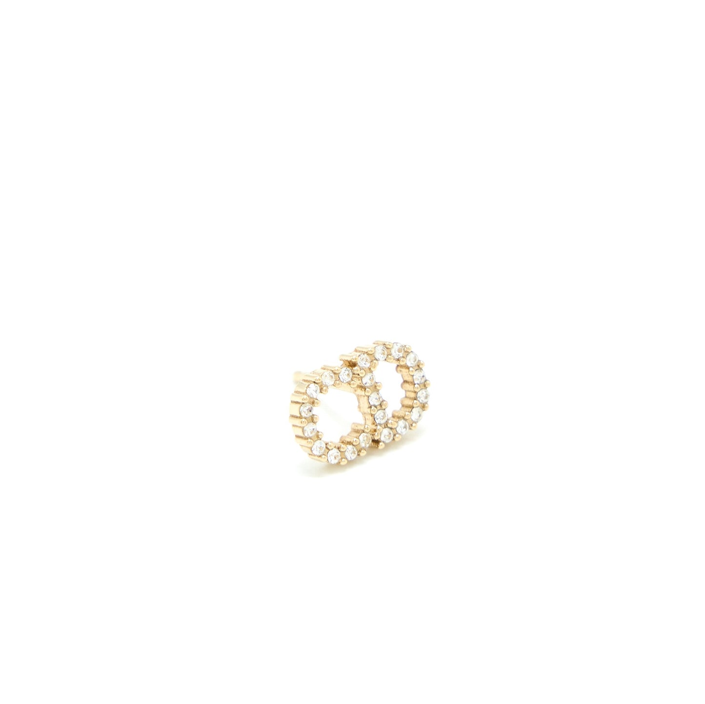 Luxury Dior Clair D Lune Earrings Crystal Gold Tone