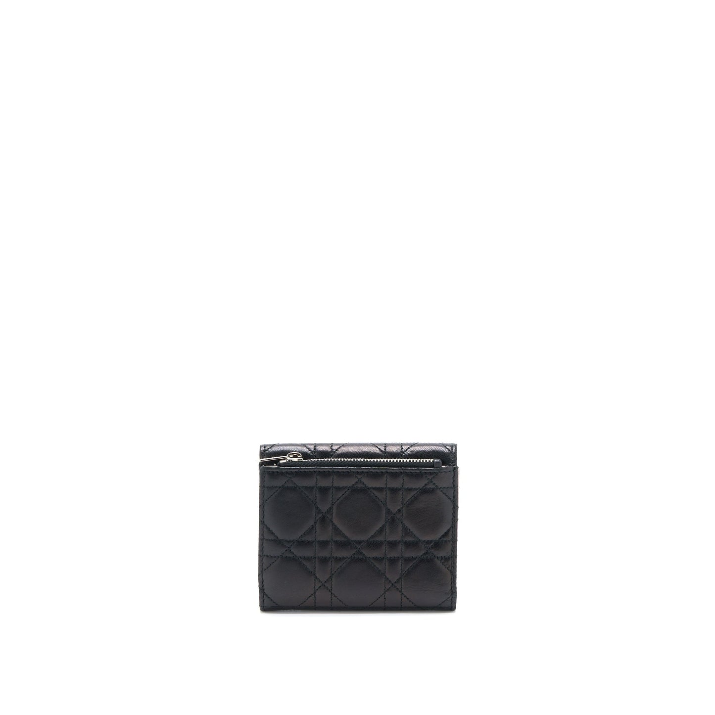 Luxury Dior Compact Wallet Lambskin Black/Pink SHW