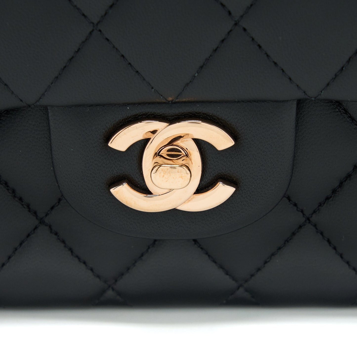 Chanel Medium Classic Flap Bag Lambskin Black RGHW (Microchip)