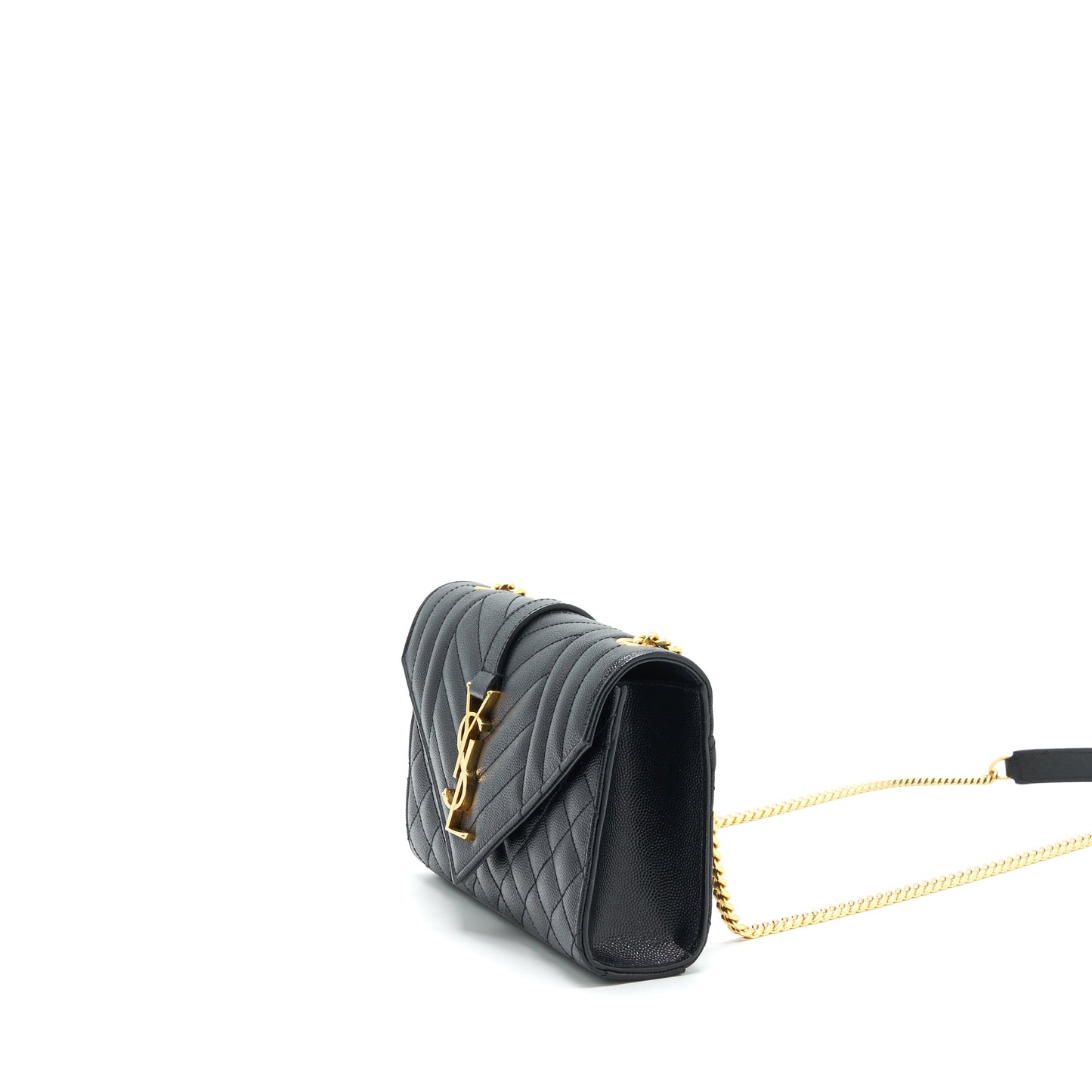 Laurent Small Envelope Crossbody Bag Black With GHW