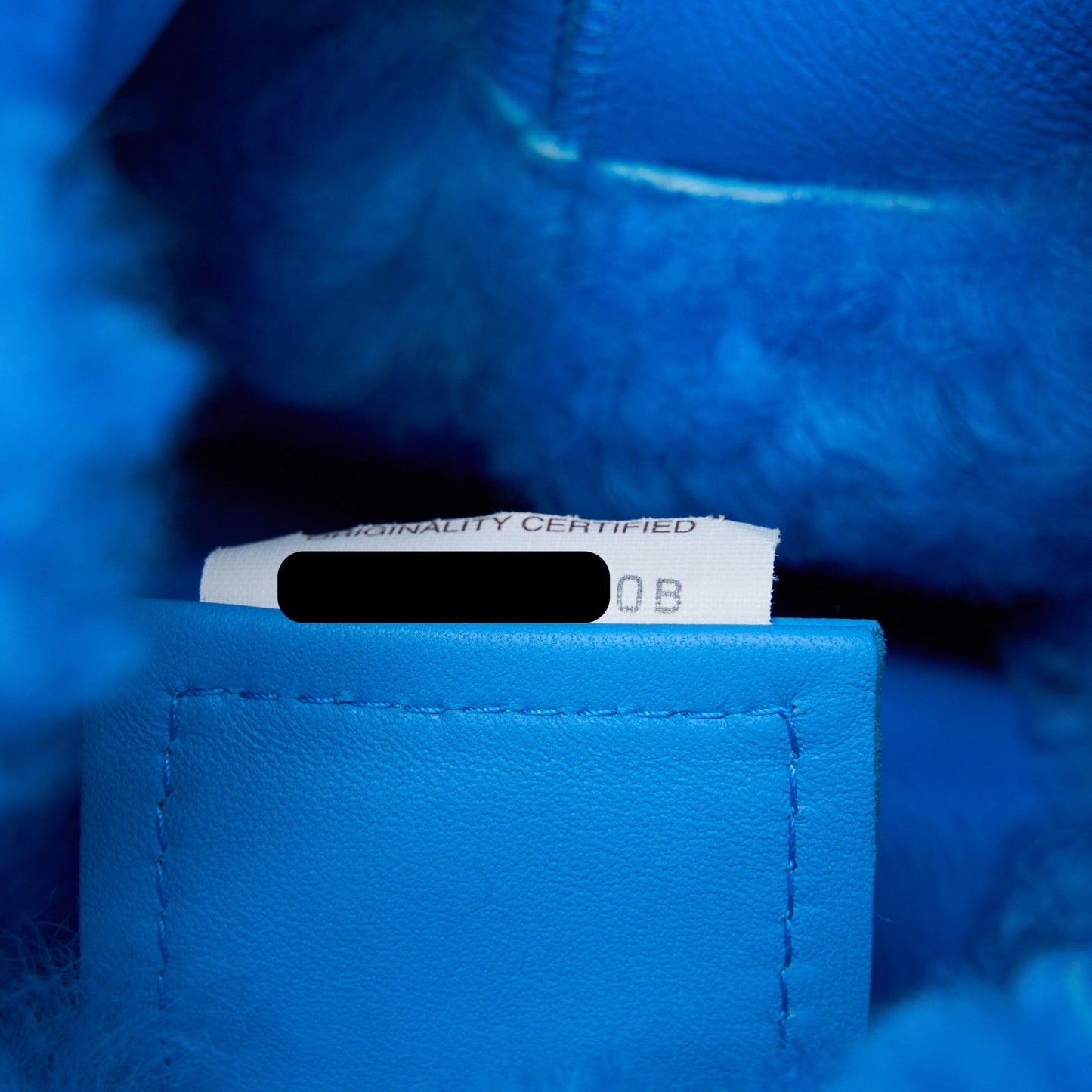 Bottega Veneta Fur Bag with Chain Shearling/Lambskin Blue SHW
