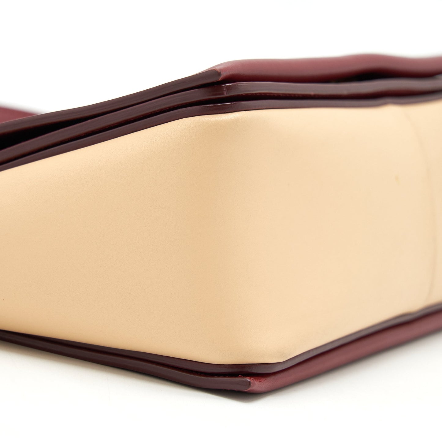 Celine Frame Bag Dark Red/Light Beige GHW
