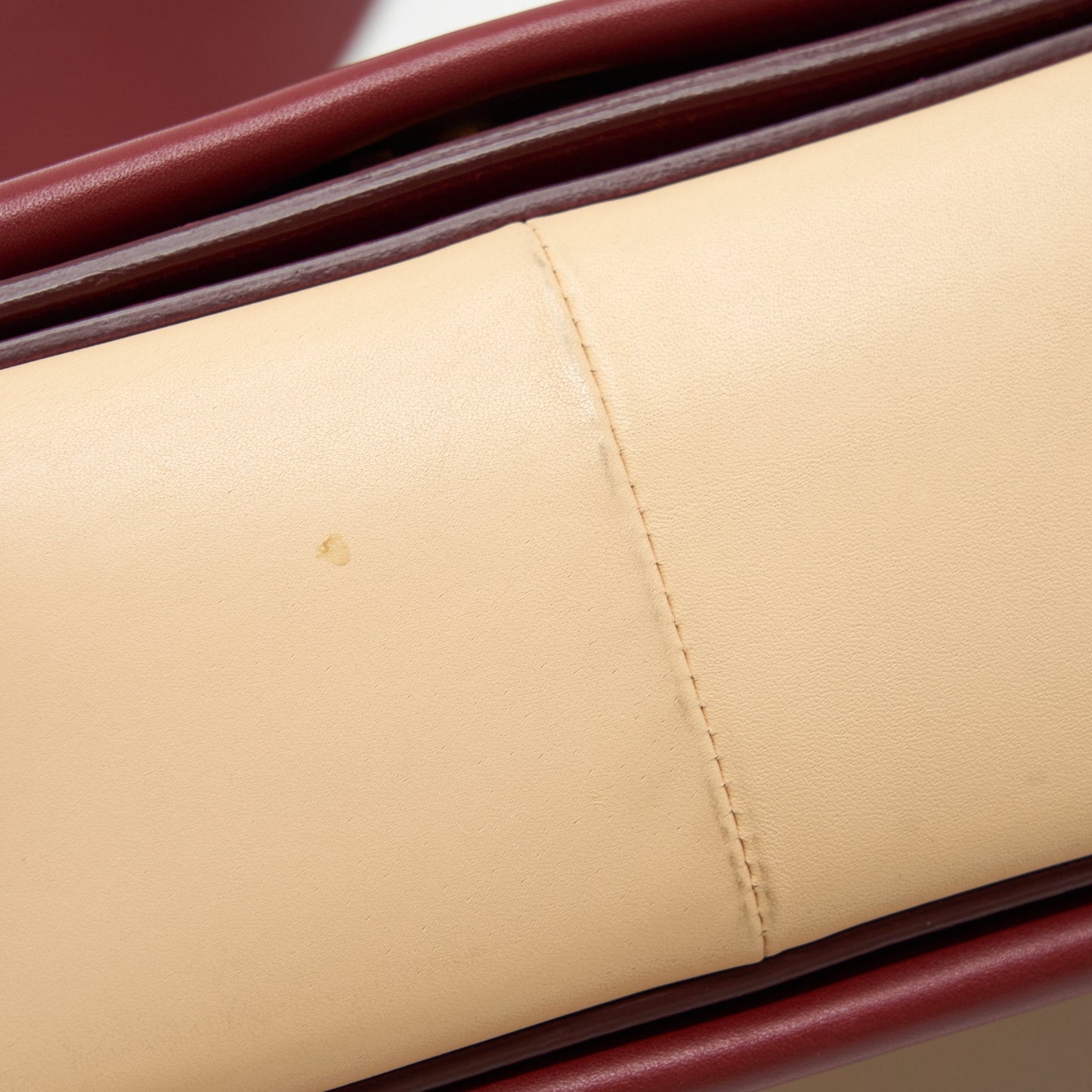 Celine Frame Bag Dark Red/Light Beige GHW