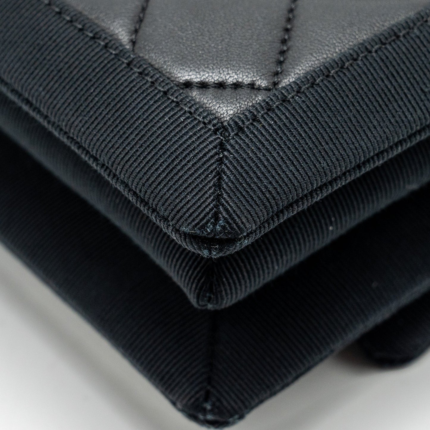 Chanel Quilted Flap Bag Lambskin/Fabric SO Black