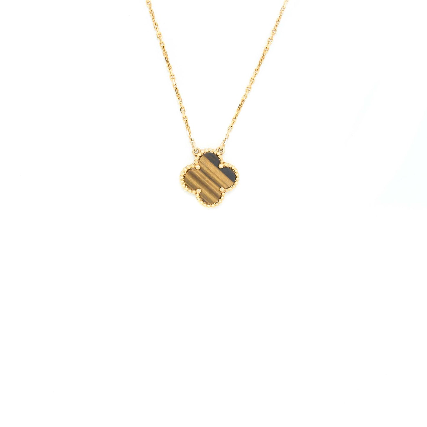 Van Cleef&Arpels Vintage Alhambra Pendant Tiger Eye Yellow Gold