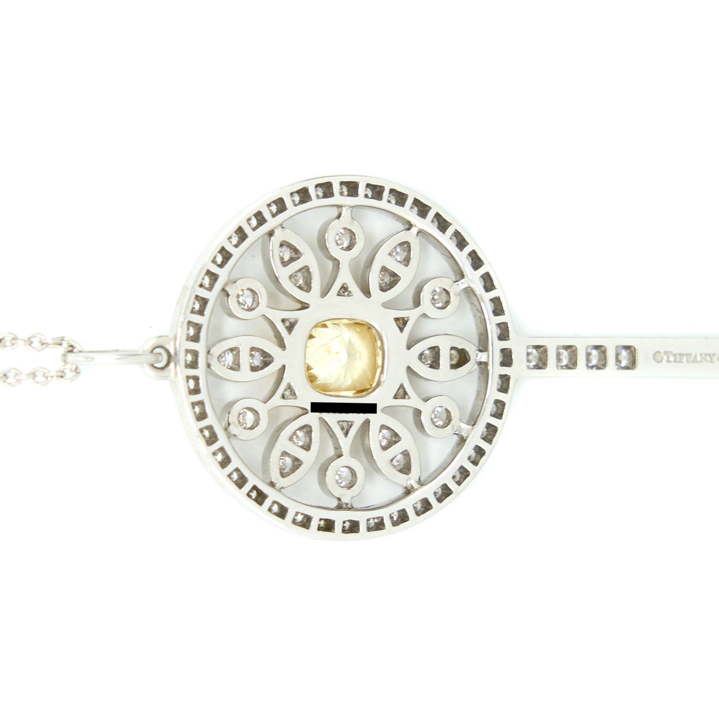 Tiffany & Co Round Star Key Pendant White Gold with Yellow/White Diamonds