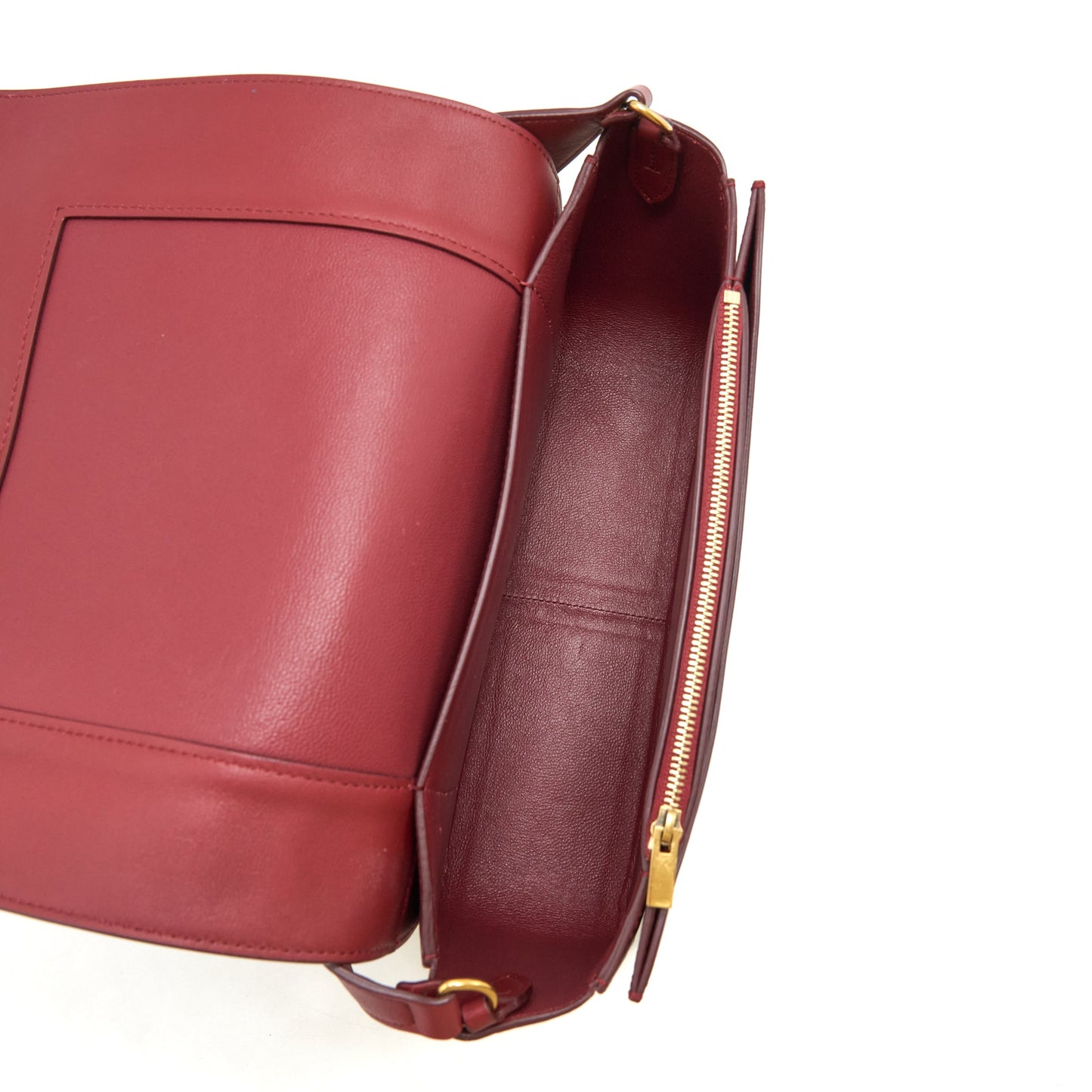 Celine Frame Bag Dark Red/Light Beige GHW