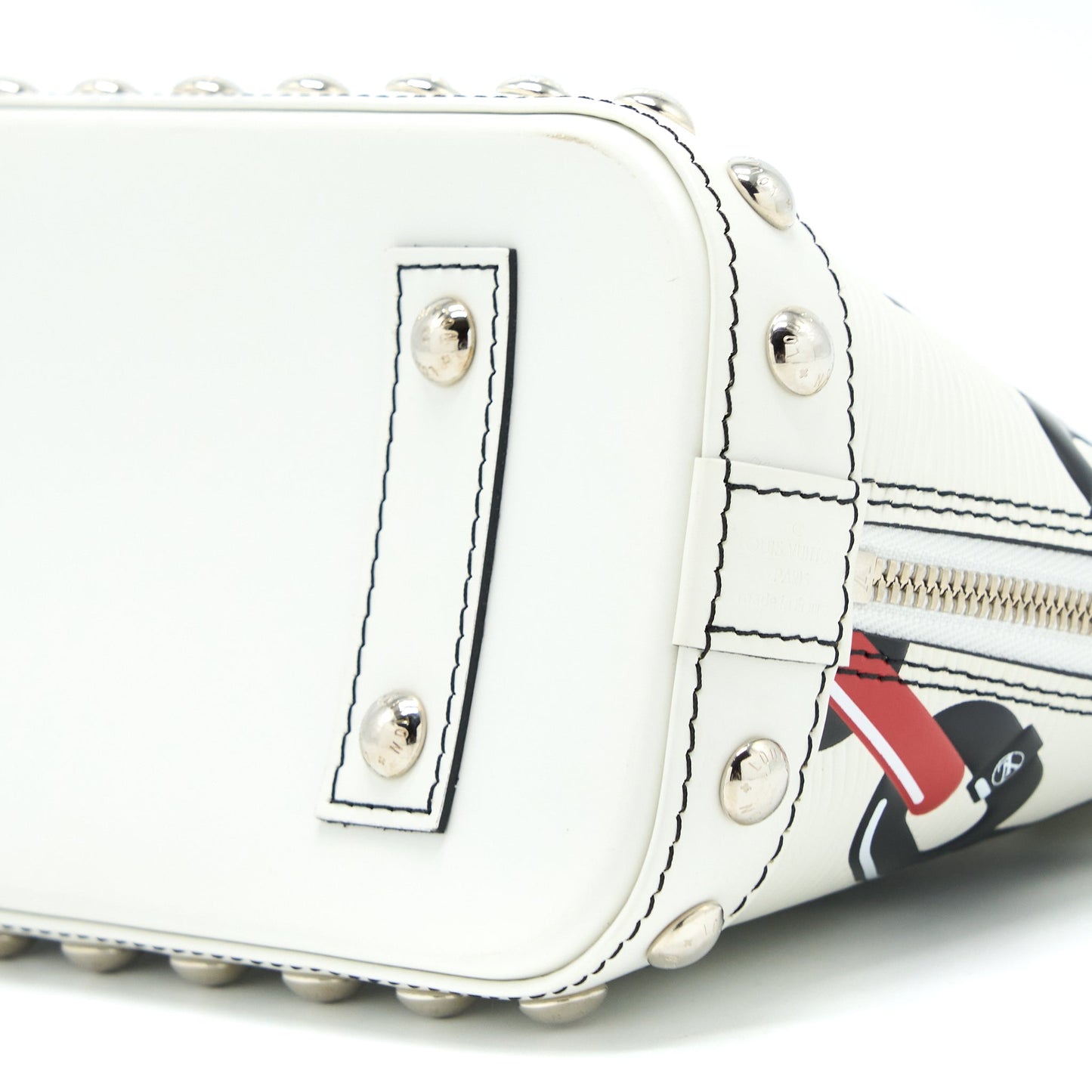 Louis Vuitton Alma BB En Cuir Occasion Epi White / Black with SHW