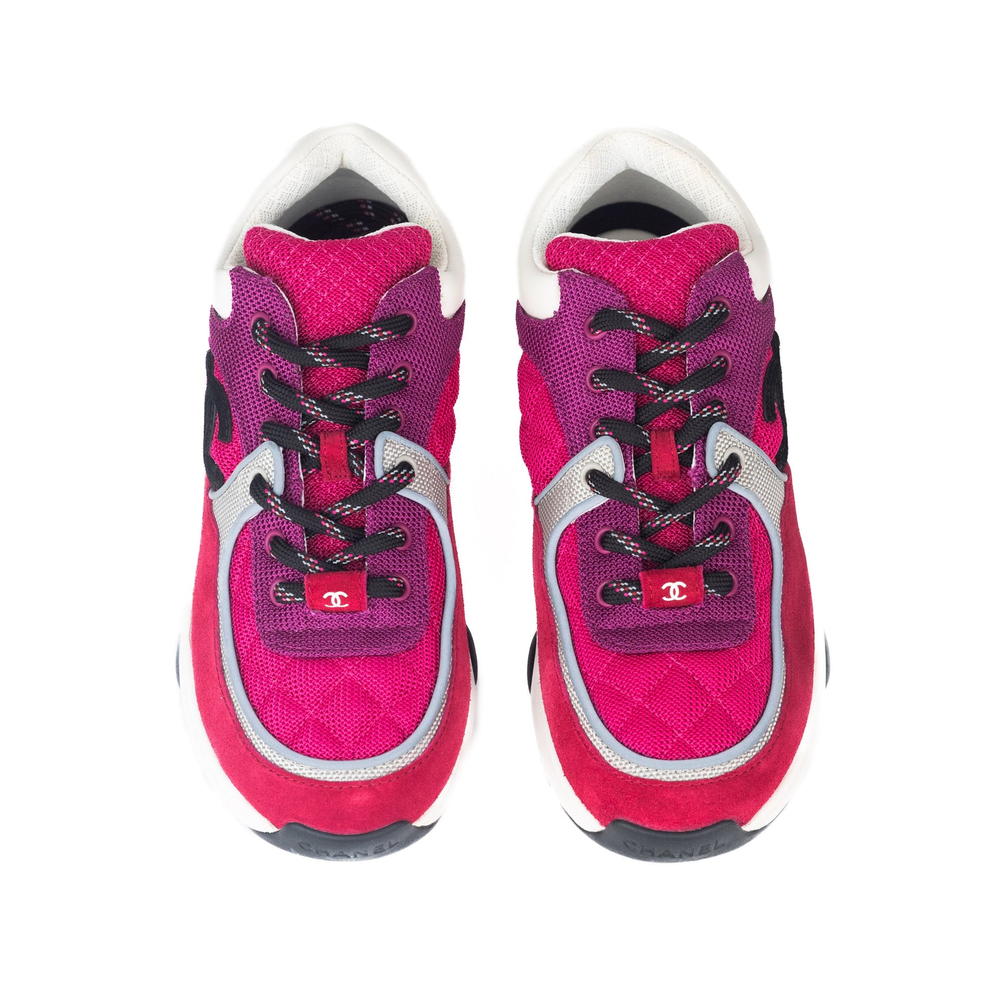 Chanel CC Fabric & Suede Calfskin sneakers