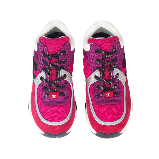 Chanel CC Fabric & Suede Calfskin sneakers