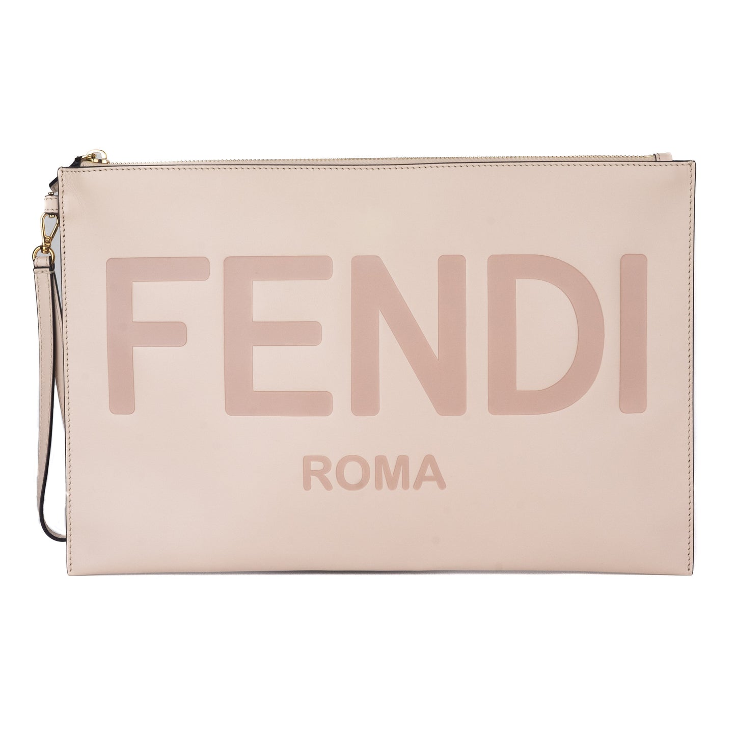 Fendi Large Flat Pouch in Pink Leather