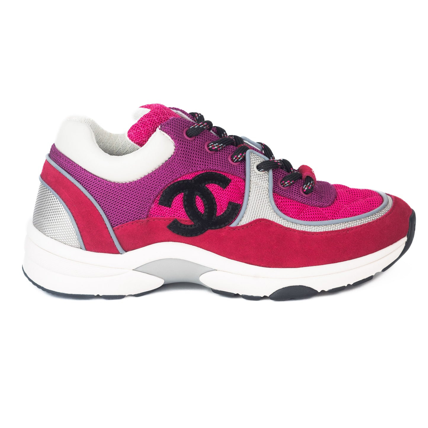 Chanel CC Fabric & Suede Calfskin sneakers