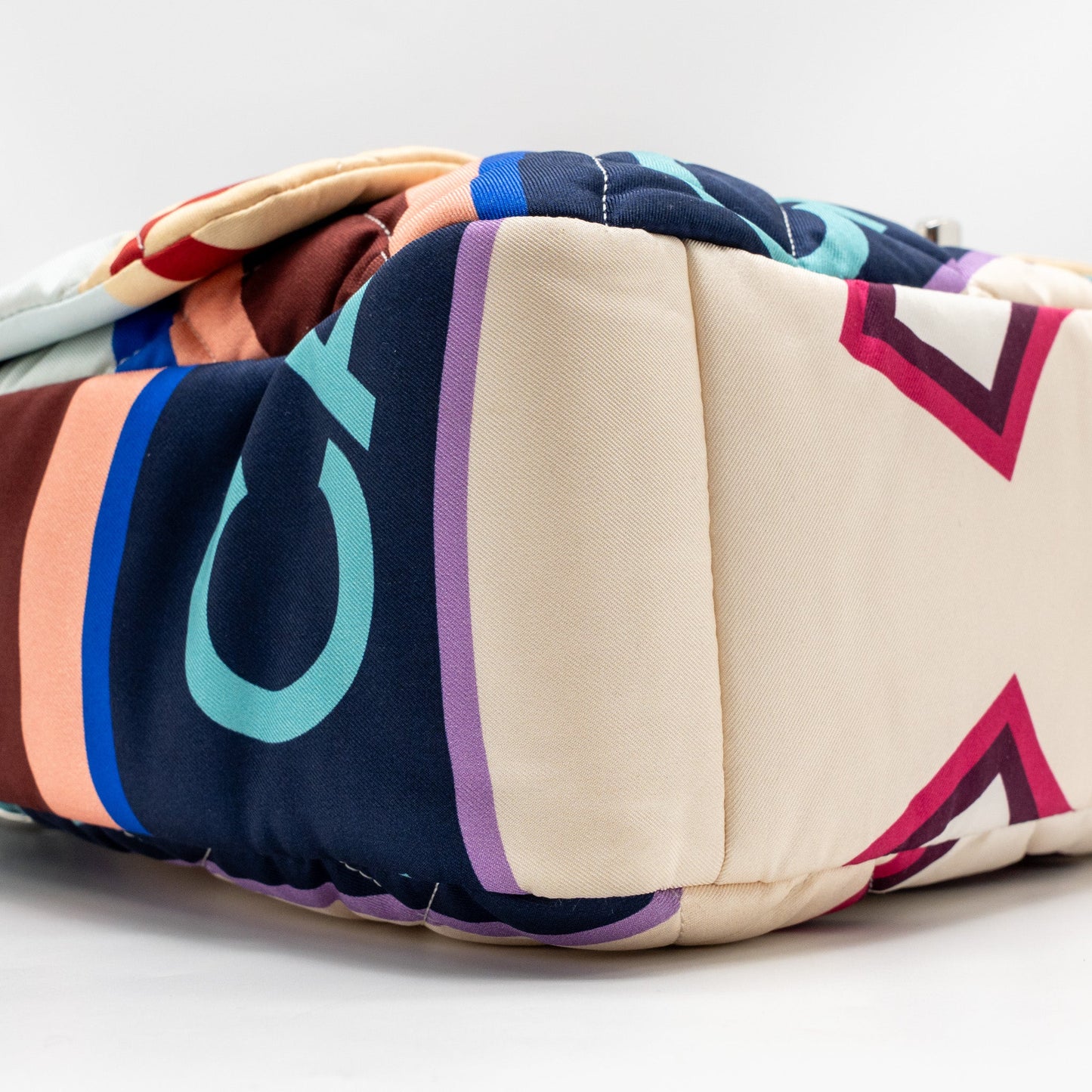 Chanel Large quilted Single Flap Bag Fabric Multicolour SHW