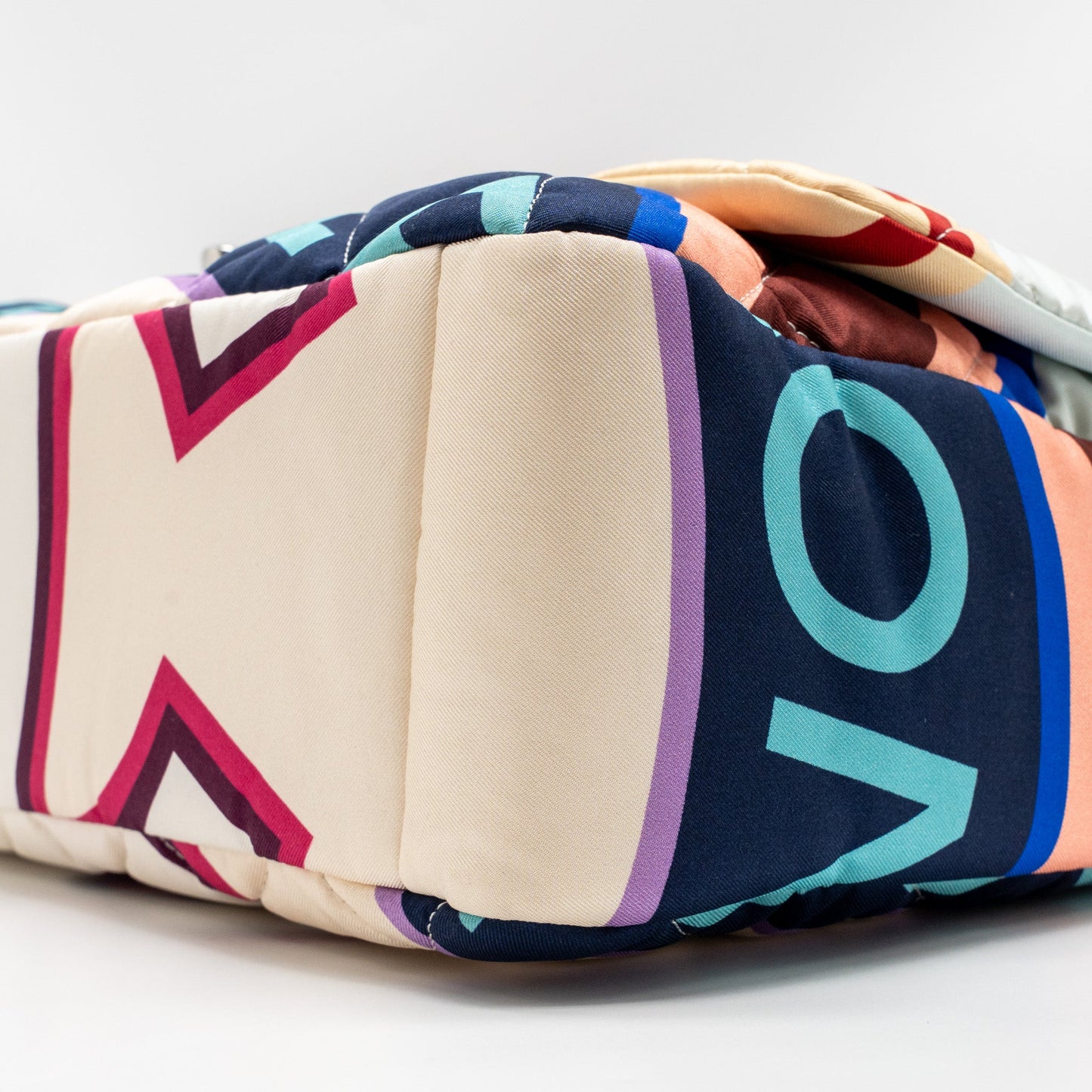 Chanel Large quilted Single Flap Bag Fabric Multicolour SHW