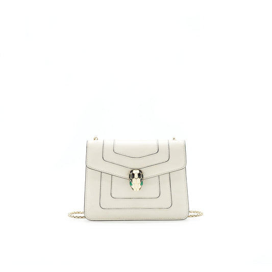 Bvlgari Serpenti Forever Crossbody Bag White LGHW