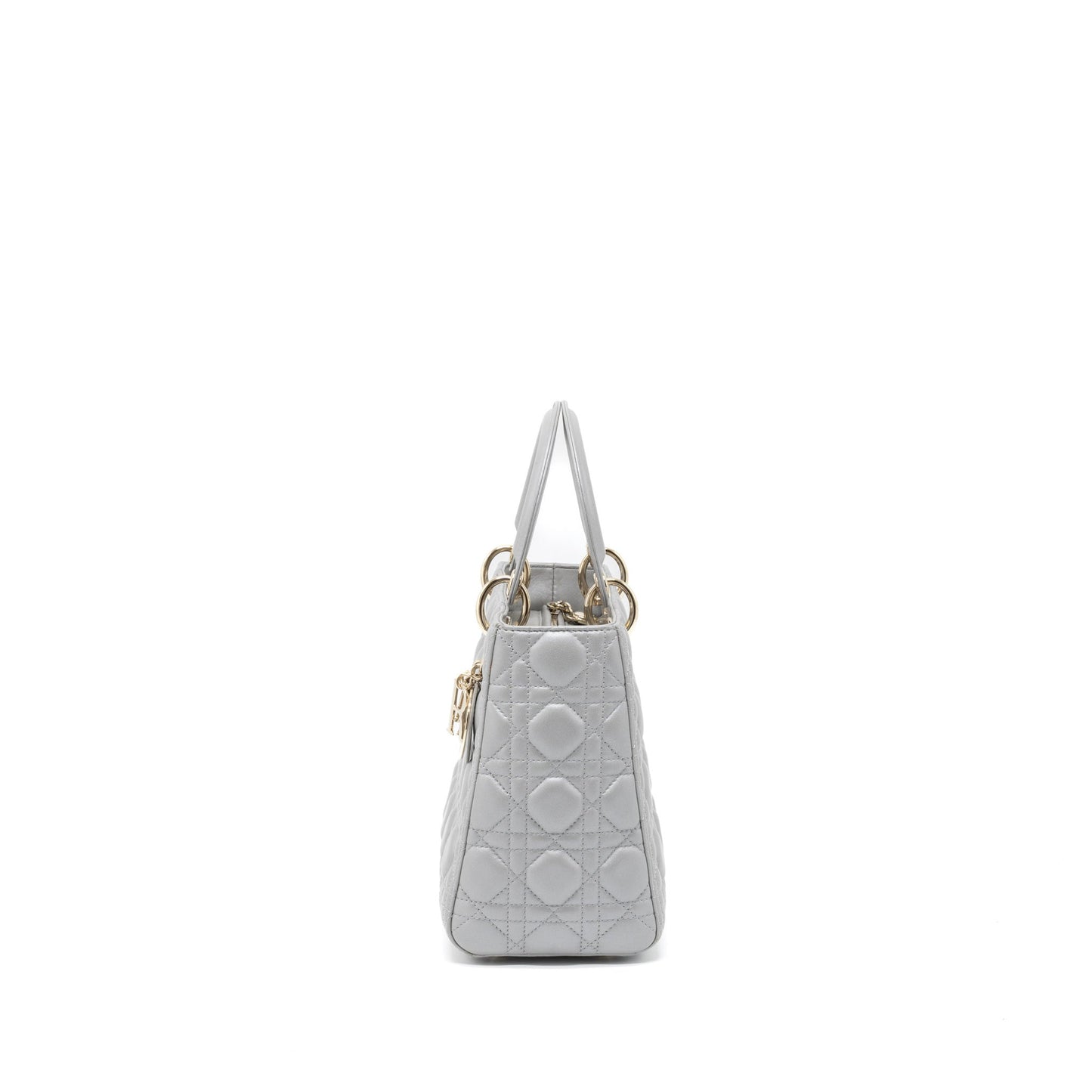 Luxury Dior Medium Lady Luxury Dior Lambskin Grey LGHW