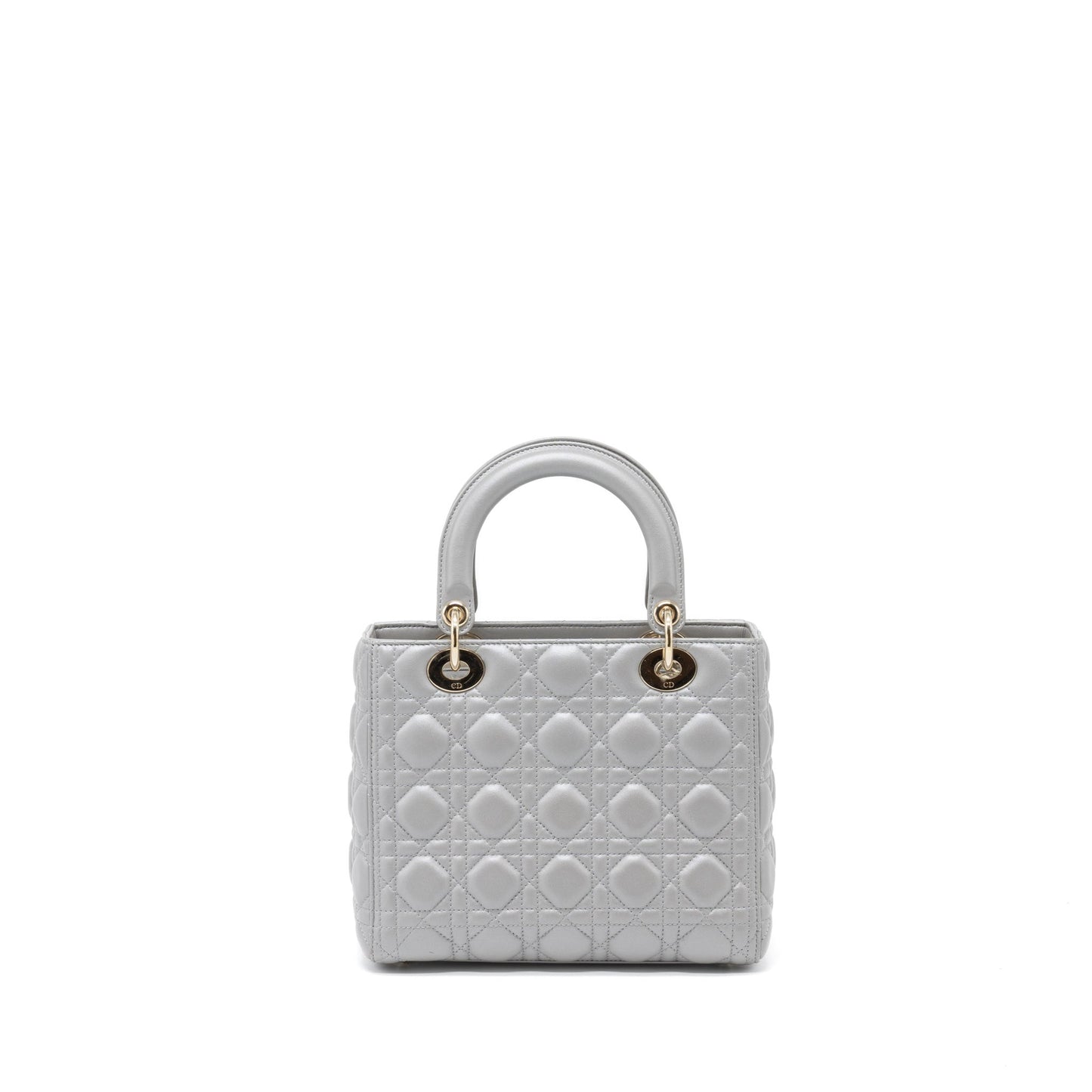 Luxury Dior Medium Lady Luxury Dior Lambskin Grey LGHW