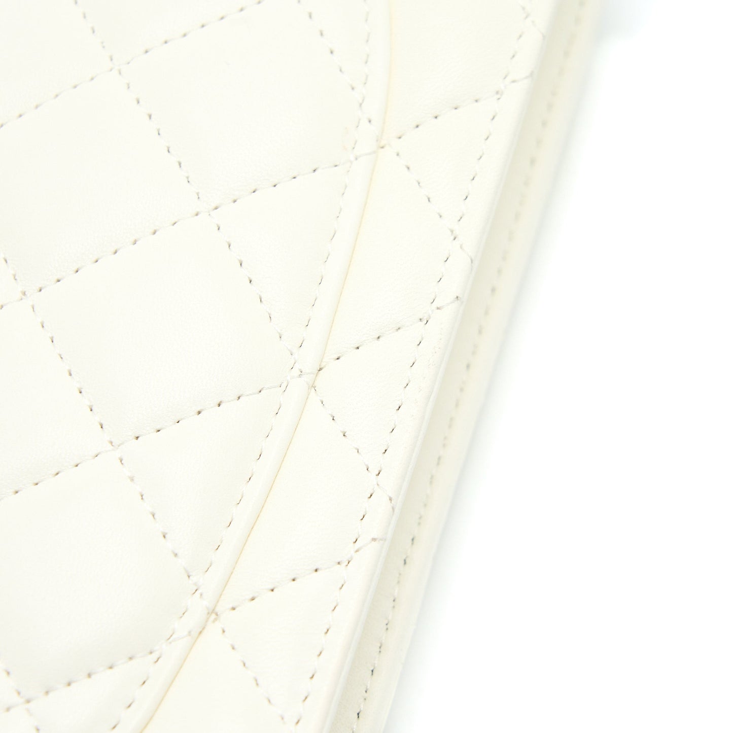Chanel Pearl Crush Wallet on Chain Lambskin White Brushed GHW (Microchip)