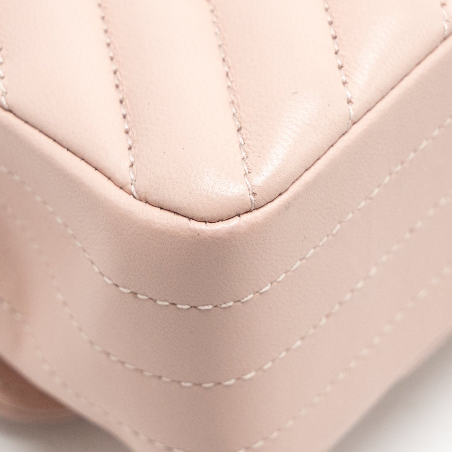 Chanel Mini Rectangular Flap Bag Chevron Lambskin Pink LGHW