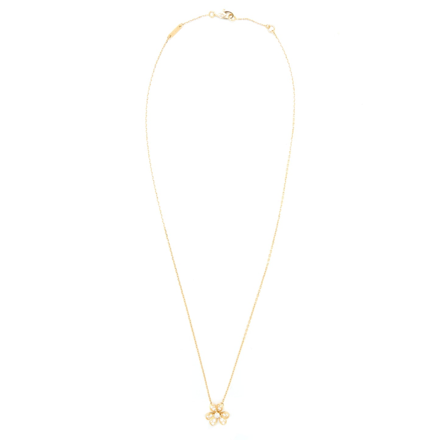 Van Cleef&Arpels Frivole Pendant, Mini Model Yellow Gold Diamonds