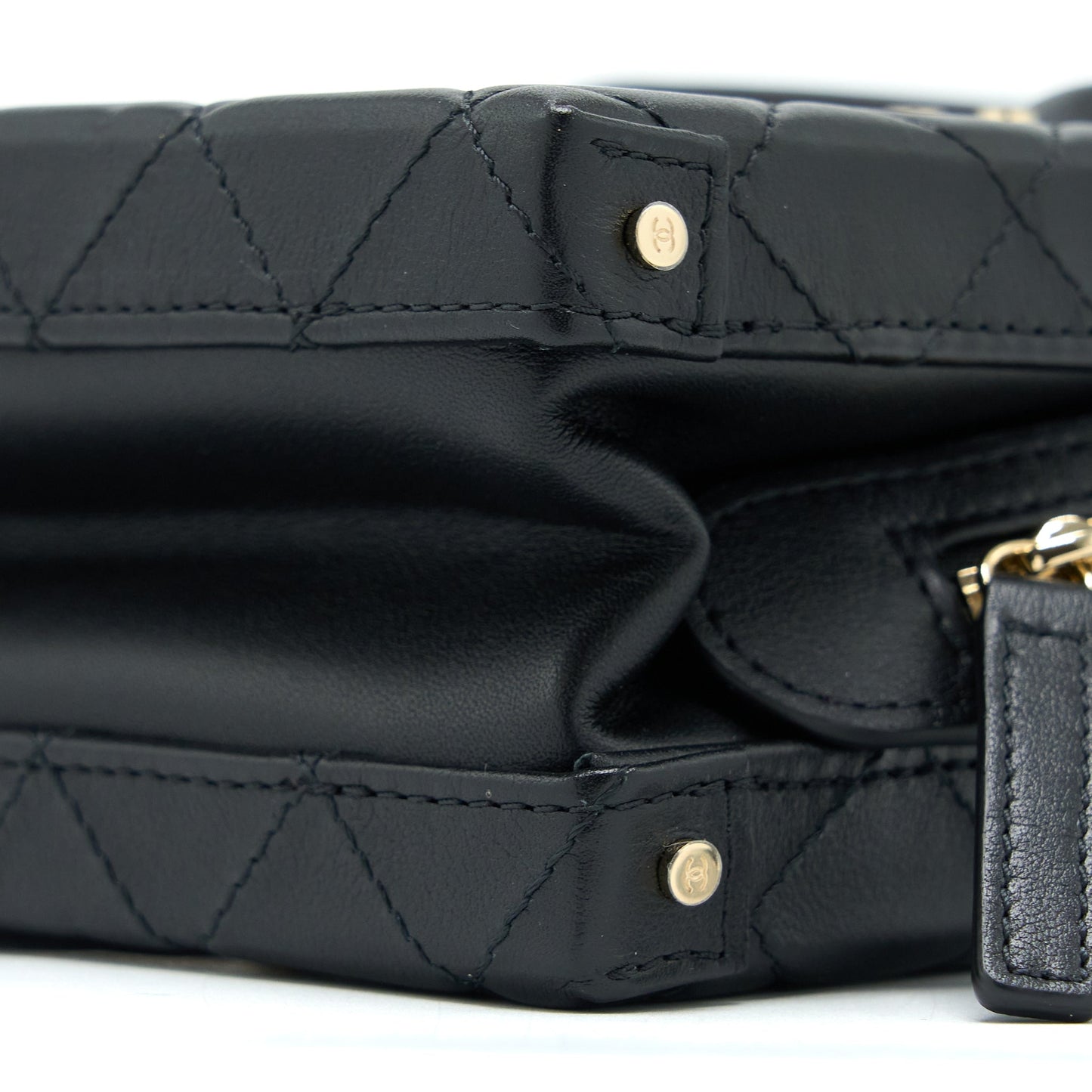 Chanel 22B Small Vanity Case Calfskin Black GHW (Microchip)
