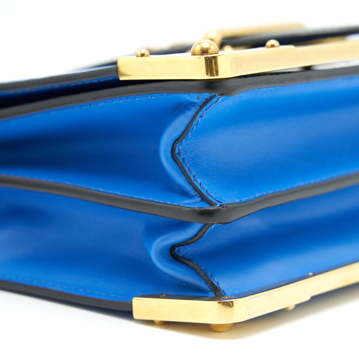 PRADA LEATHER CASHIER BAG MAREA/NERO GHW