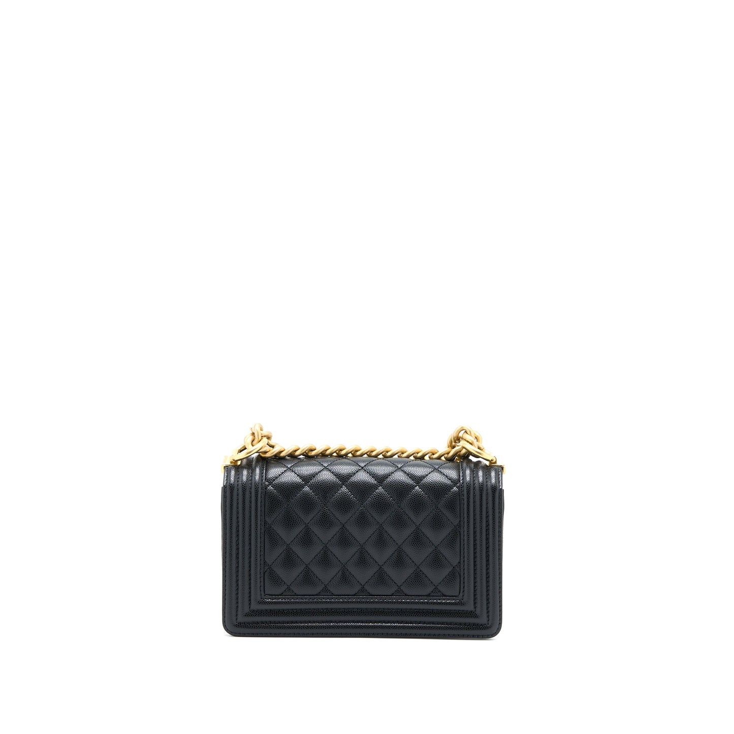 Chanel Small Boy Bag Caviar Black GHW (Microchip)