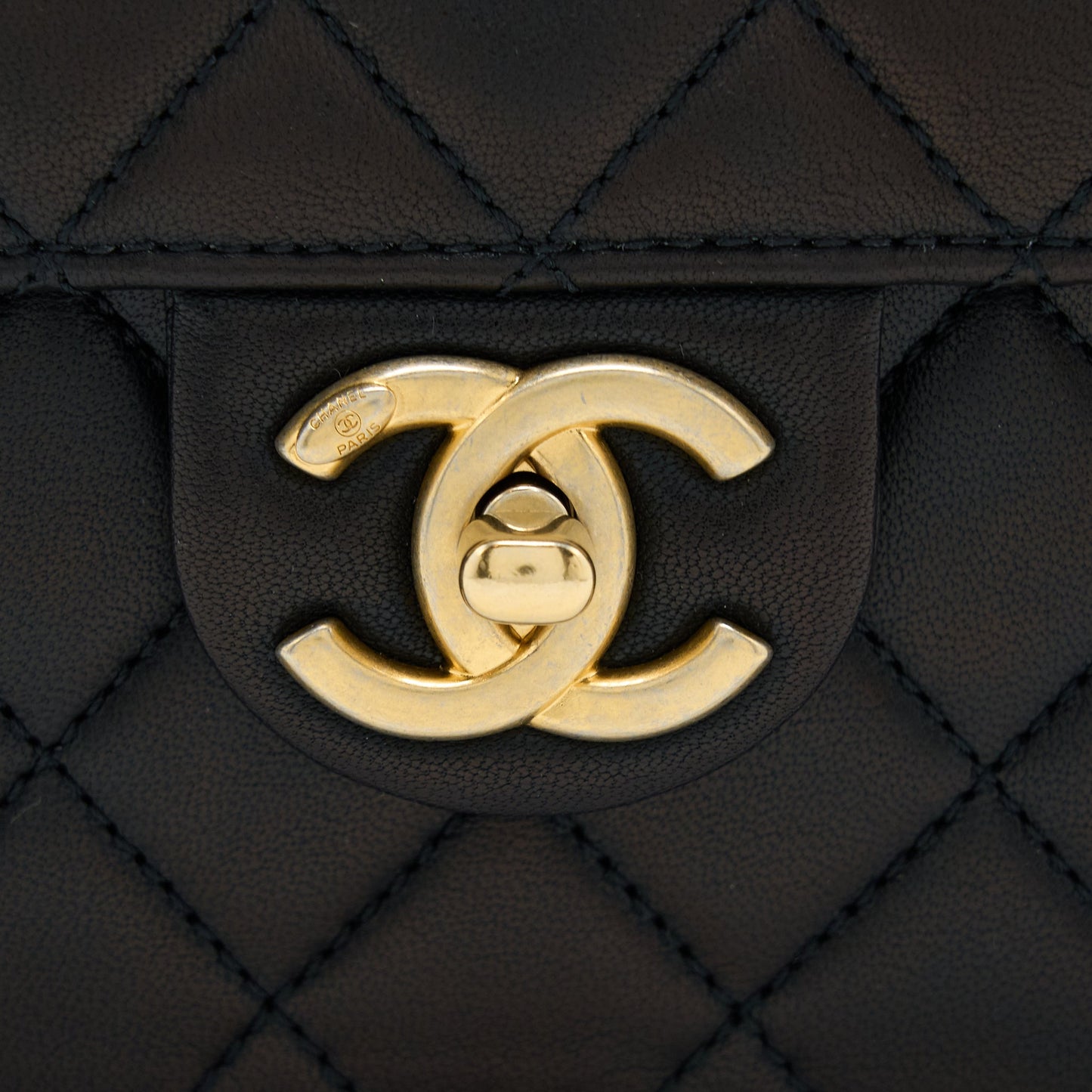 Chanel Vertical Pearl Flap Bag Goatskin Black GHW