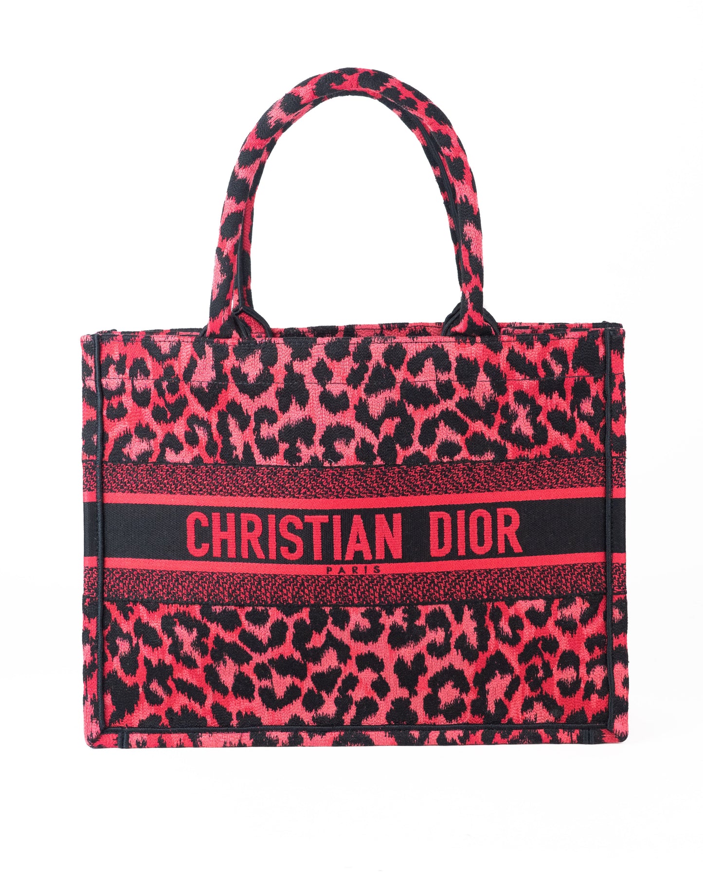 Dior Small Book Tote in Red Multicolor Mizza Embroidery