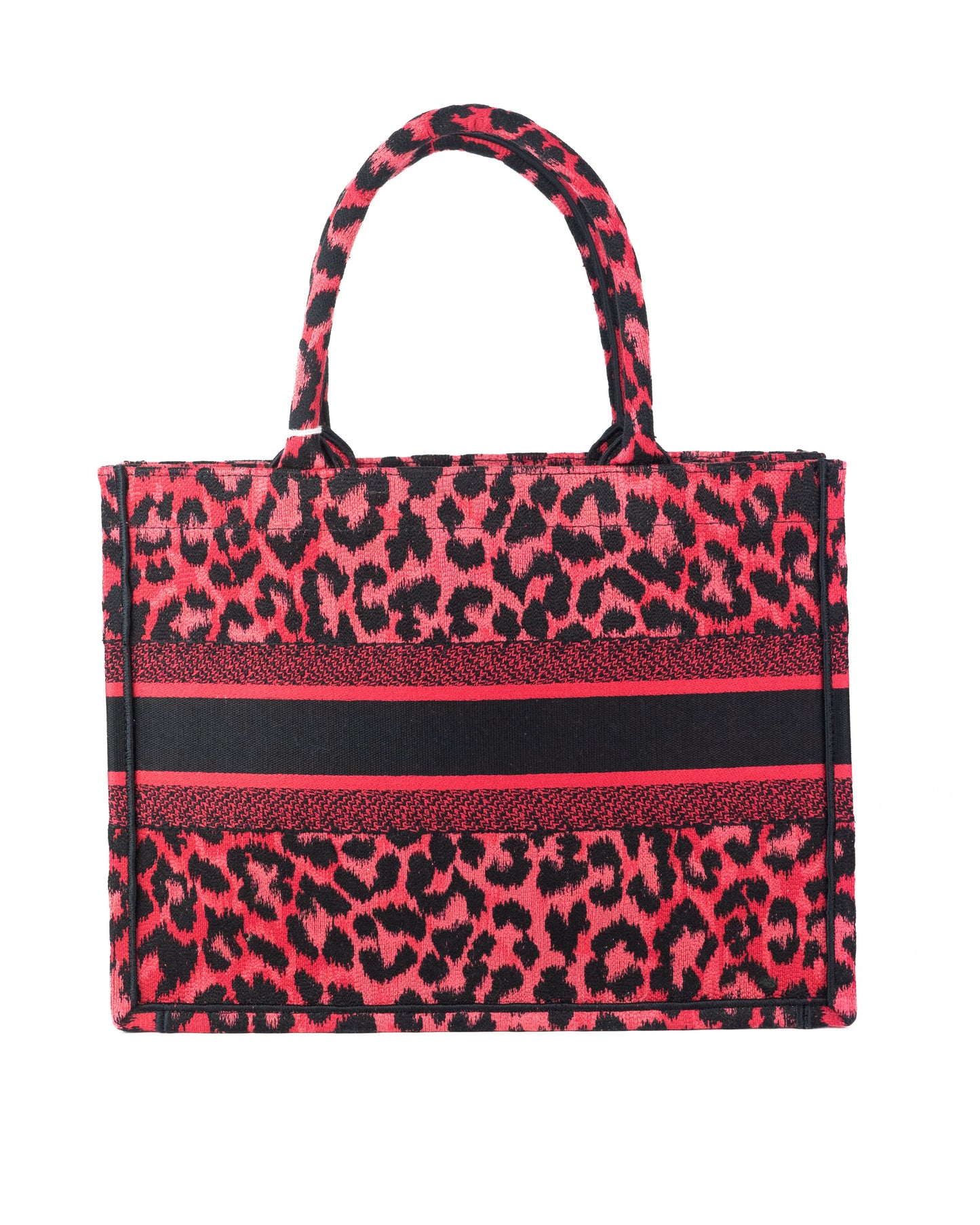 Dior Small Book Tote in Red Multicolor Mizza Embroidery