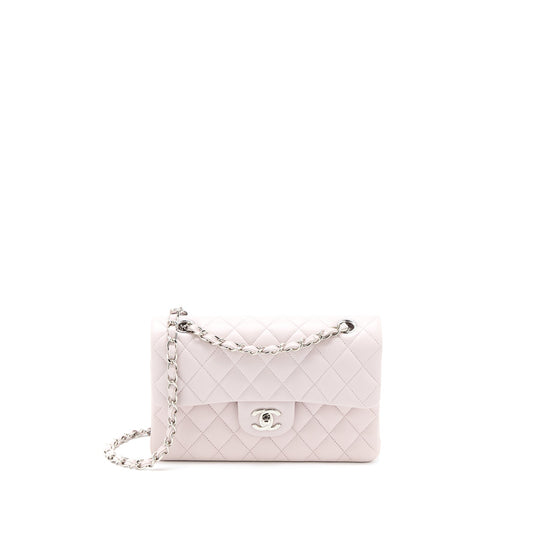 Chanel Small Classic Double Flap Lambskin Light Purple SHW (Microchip)