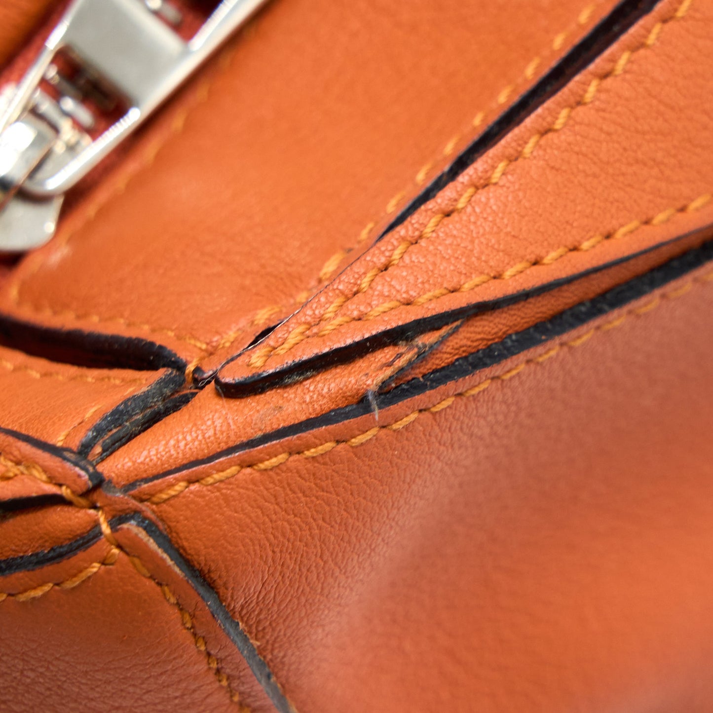 Loewe Medium Puzzle Bag Calfskin Orange SHW