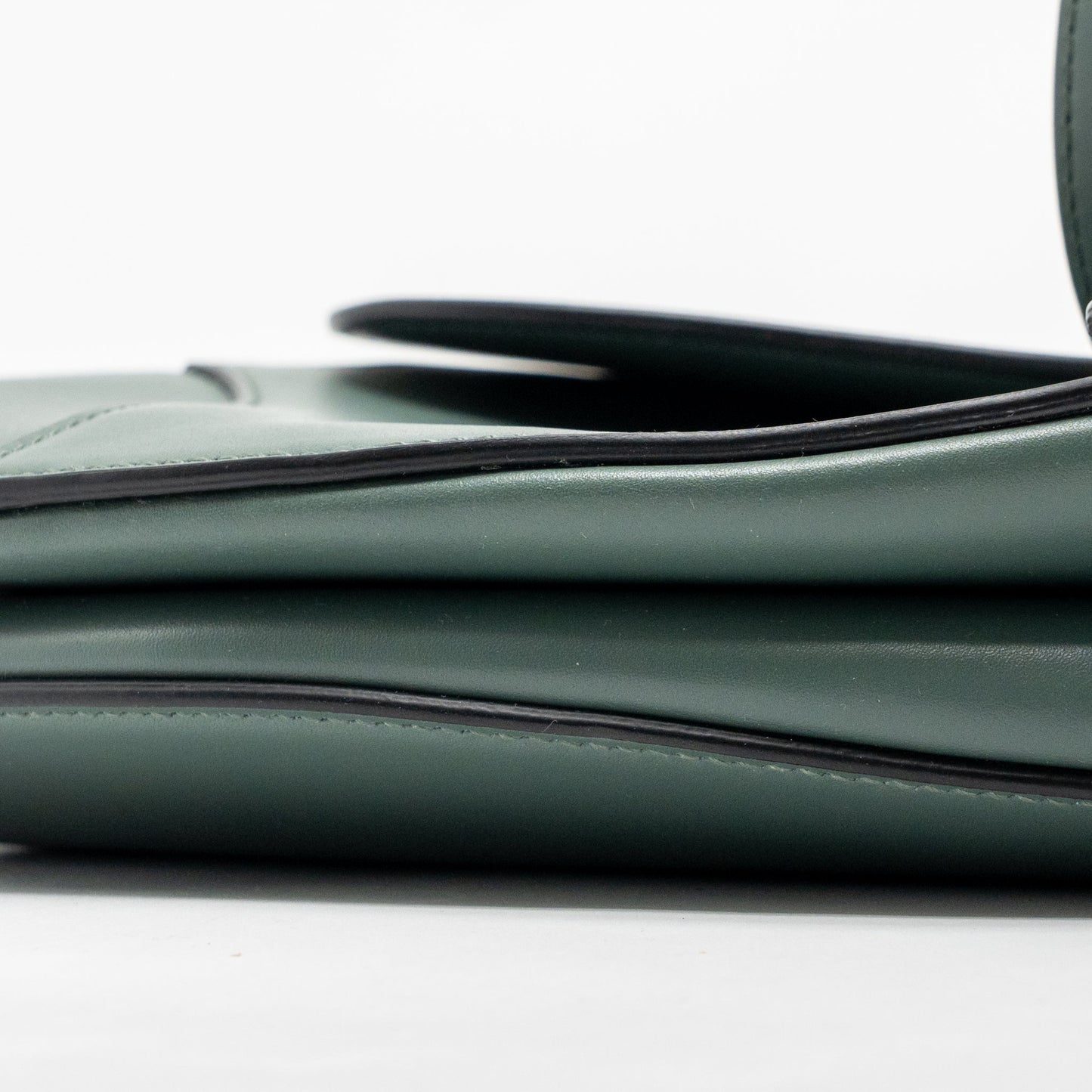 Dior Medium Saddle Bag Calfskin Dark Green GHW