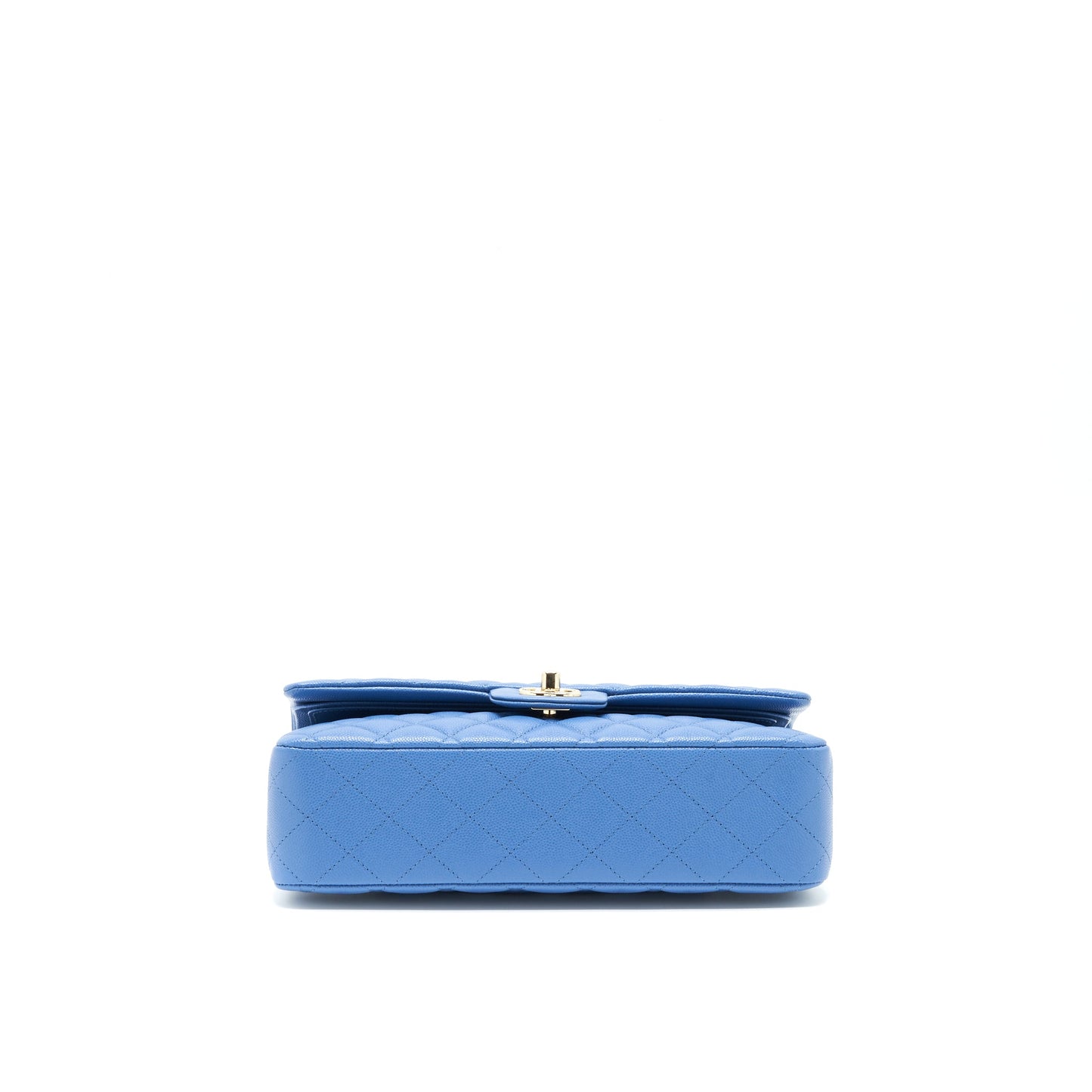 Chanel Medium Classic Double Flap 25cm Blue Caviar LGHW