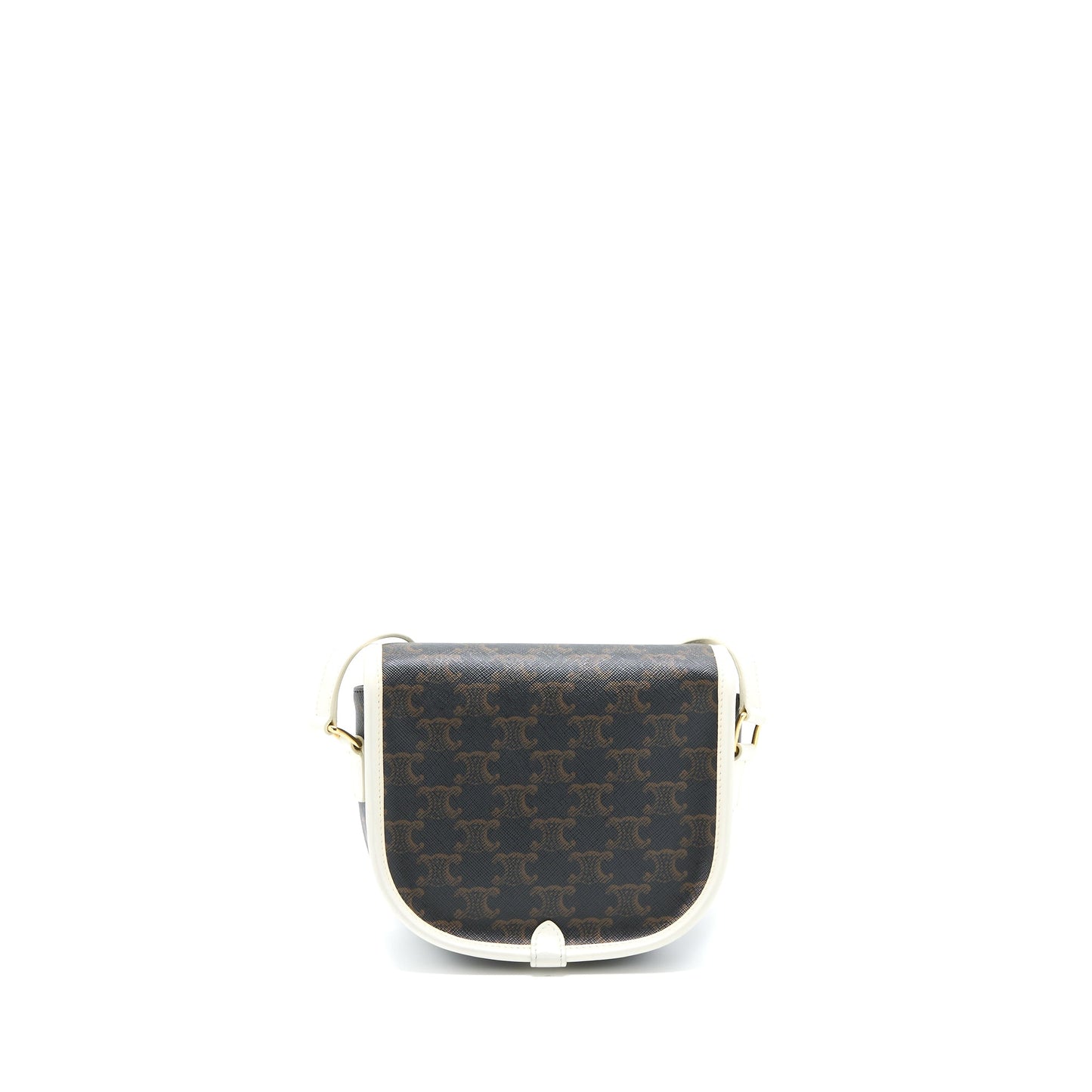 Celine Medium Folco Bag Triomphe Canvas/White LGHW