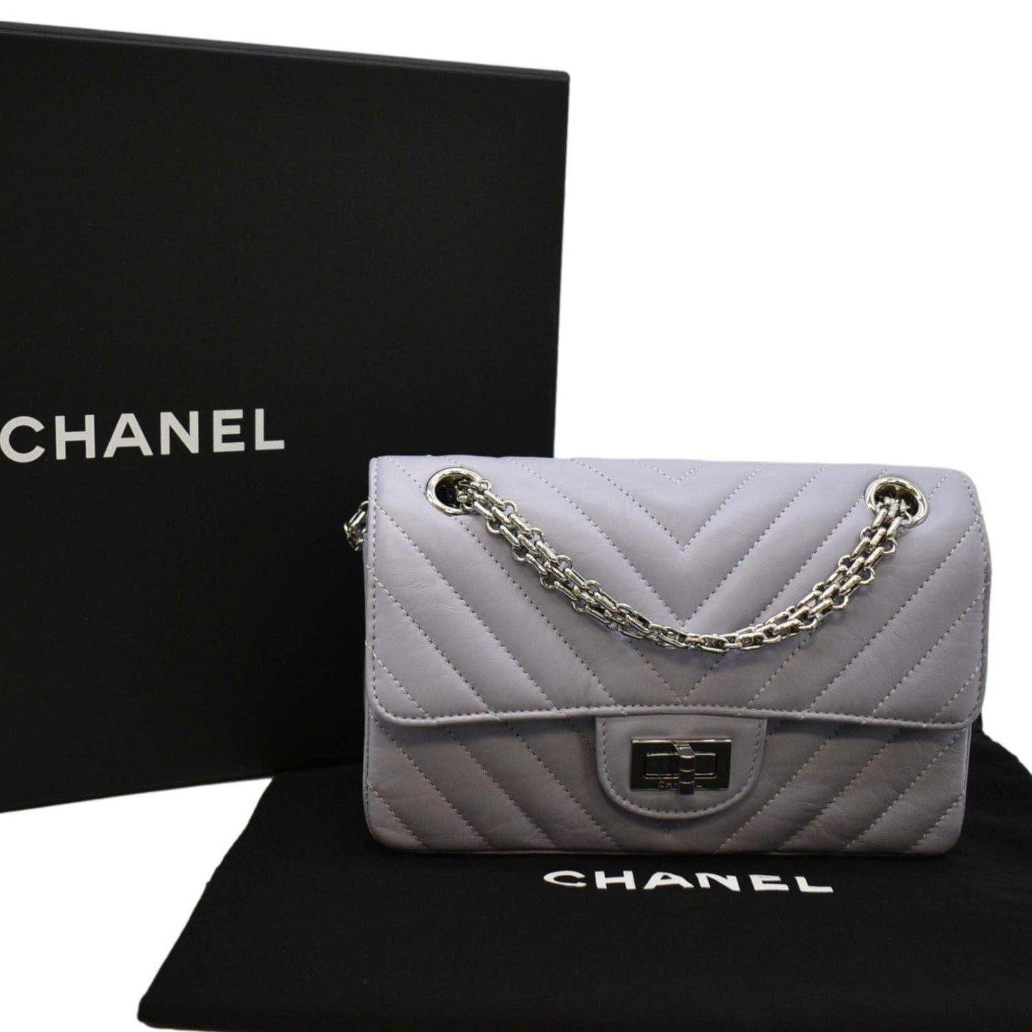 Luxury Chanel Reissue Flap Aged Calfskin Shoulder Bag Light Purple