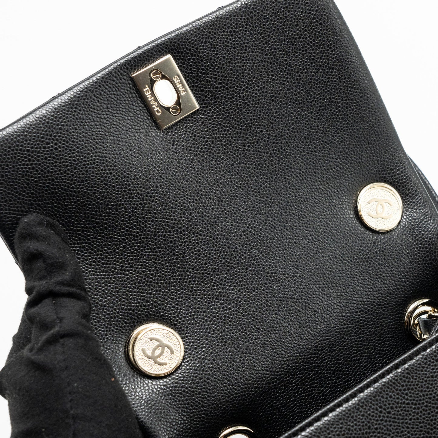 Chanel 23k triple pocket backpack caviar black LGHW (microchip)