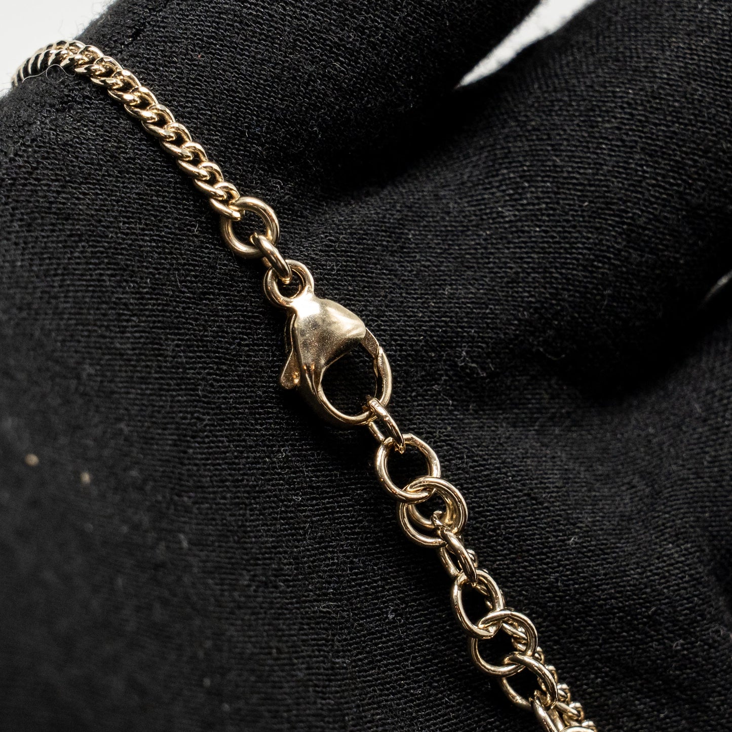 Chanel Mini pearl bag necklace light gold tone