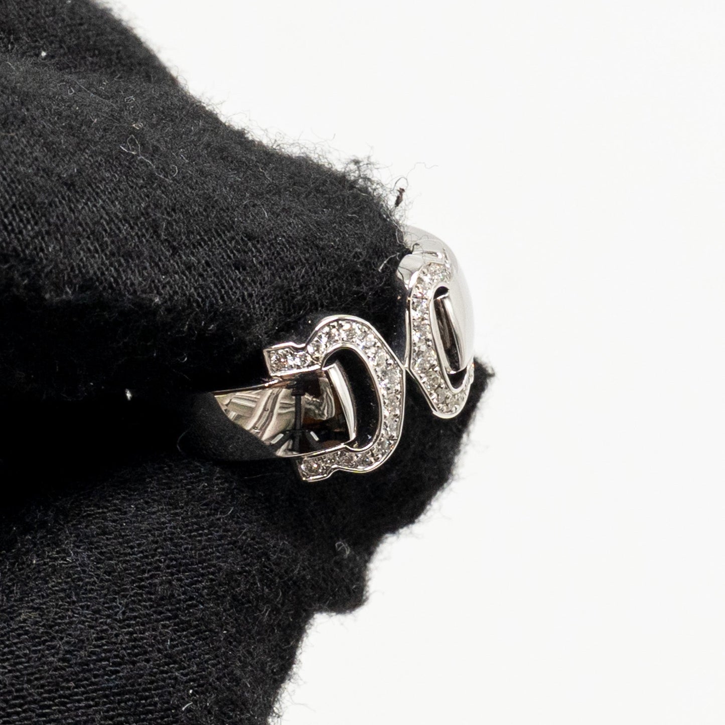 Cartier Size 54 2C Boucle Ring White Gold with Diamonds