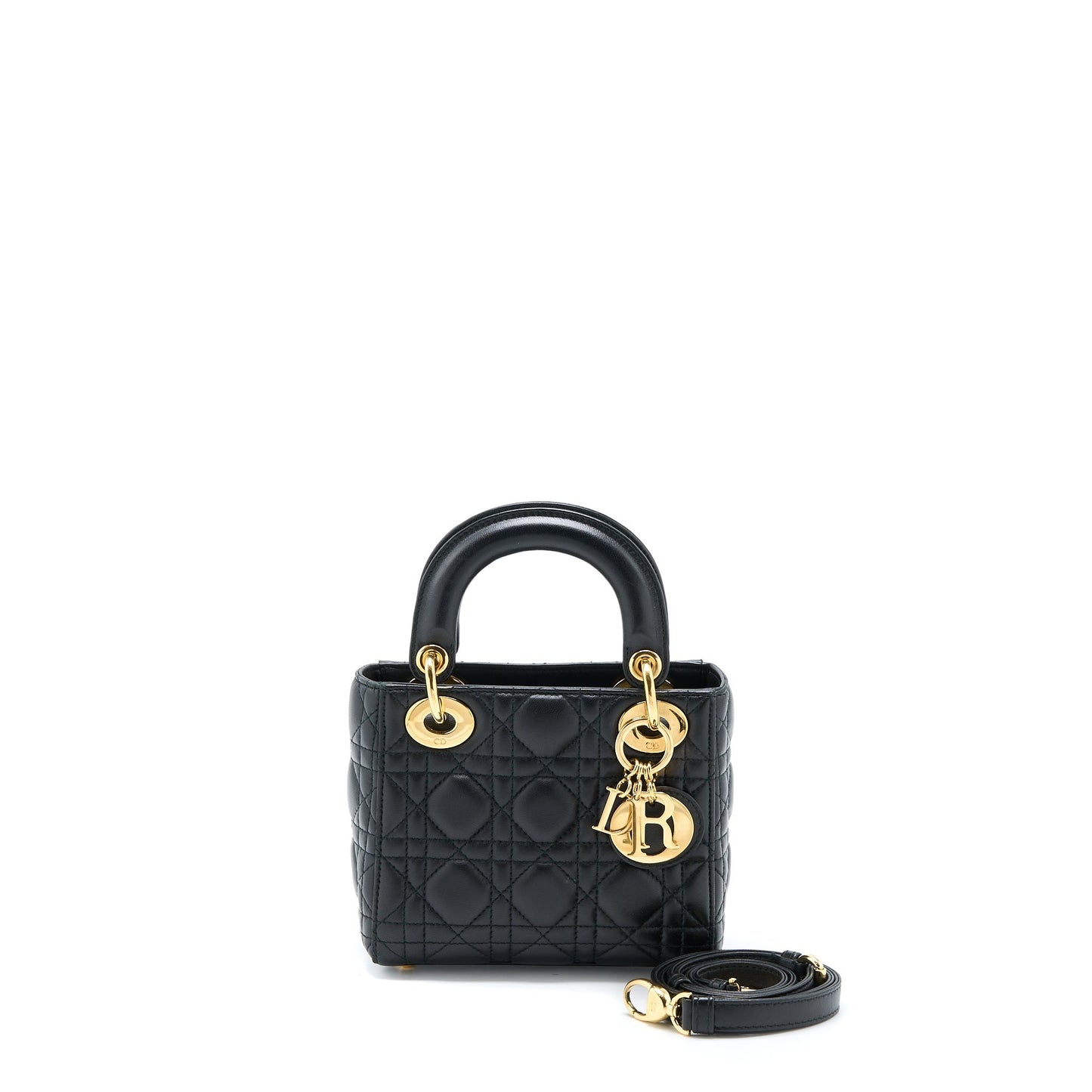 Luxury Dior Mini Lady Luxury Dior Lambskin Black GHW