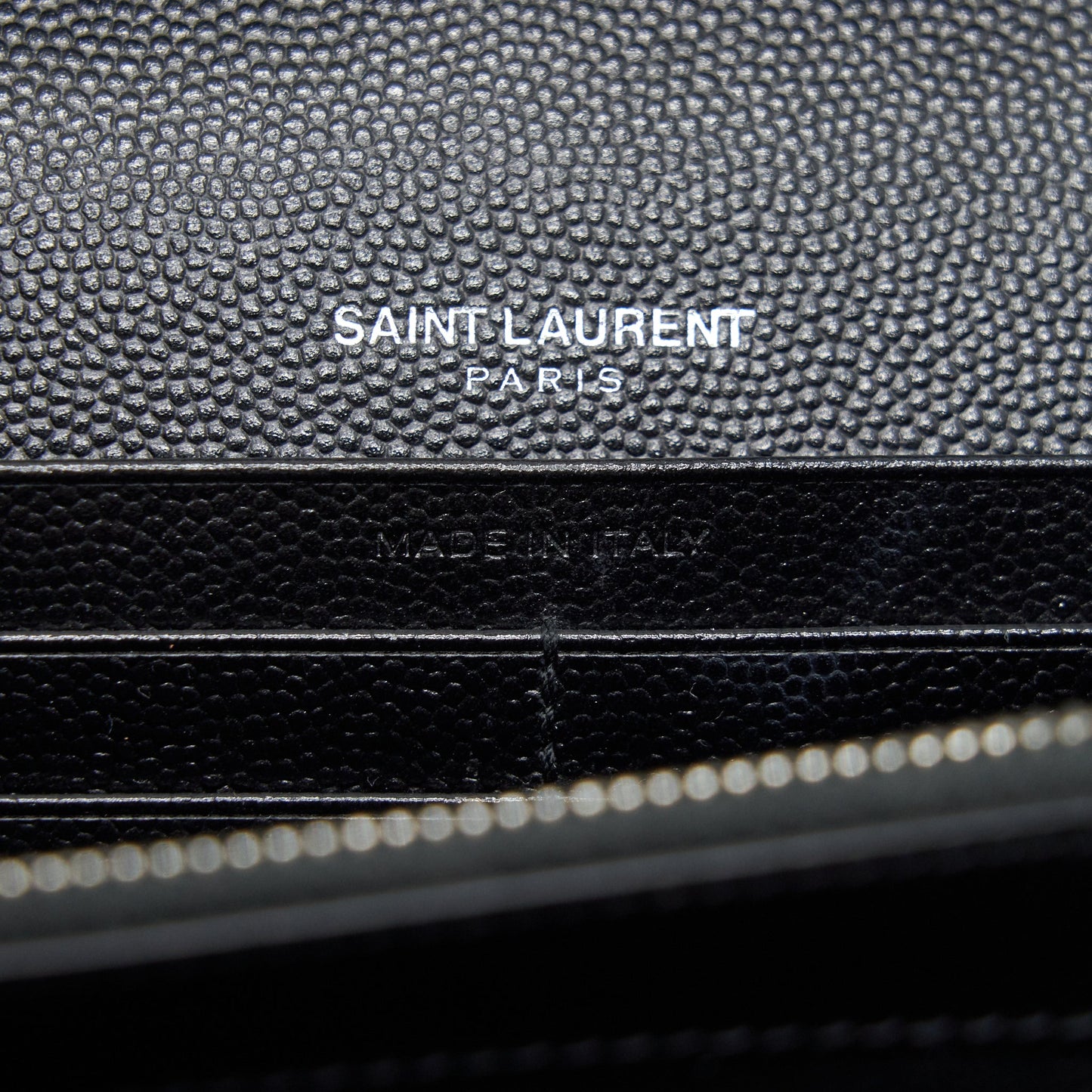 Saint Laurent Envelope Chain Wallet Black with SHW