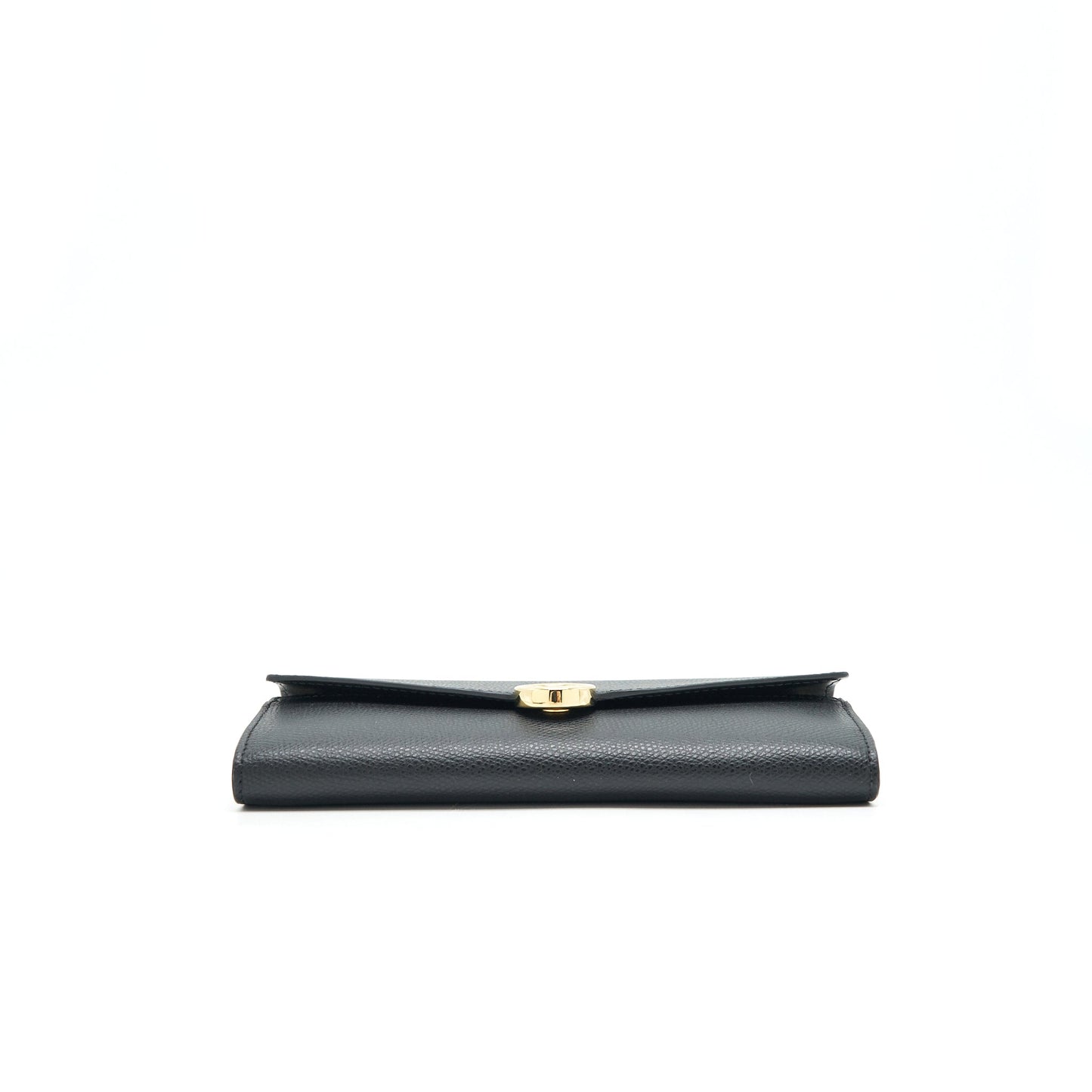 Fendi Grained Calfskin Wallet with Chain Black GHW