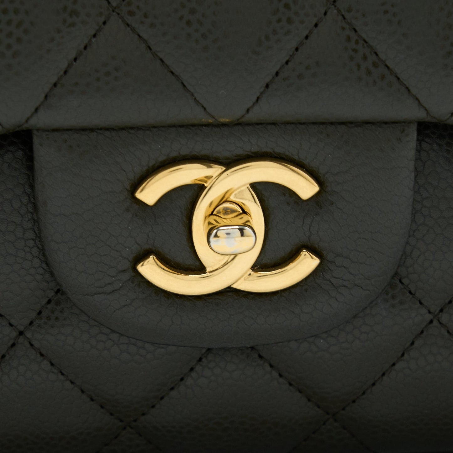 Chanel Classic Jumbo Double Flap Bag Caviar Olive Green GHW