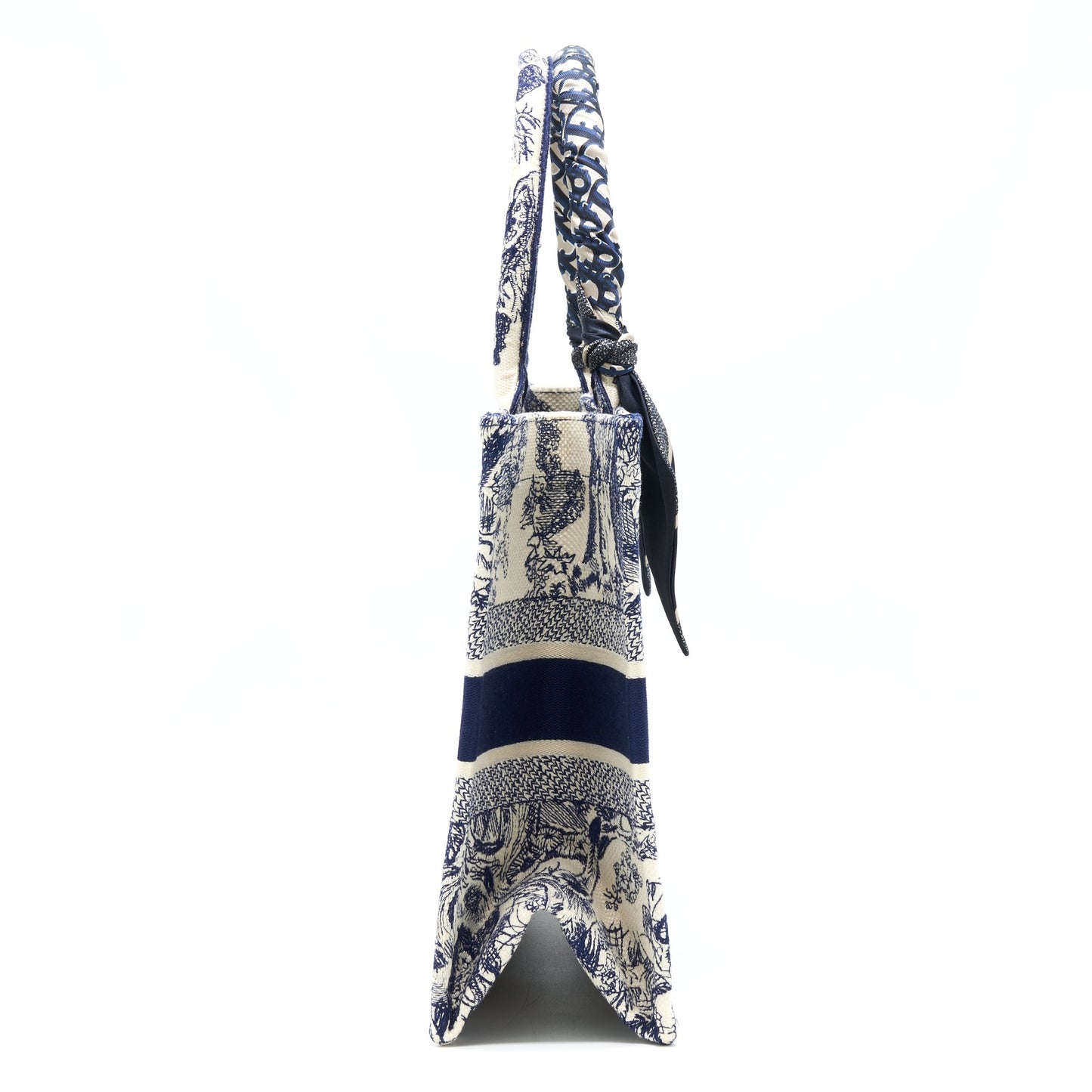 Luxury Dior Small Book Tote Toile De Jouy Navy With Silk Tilly Scarf